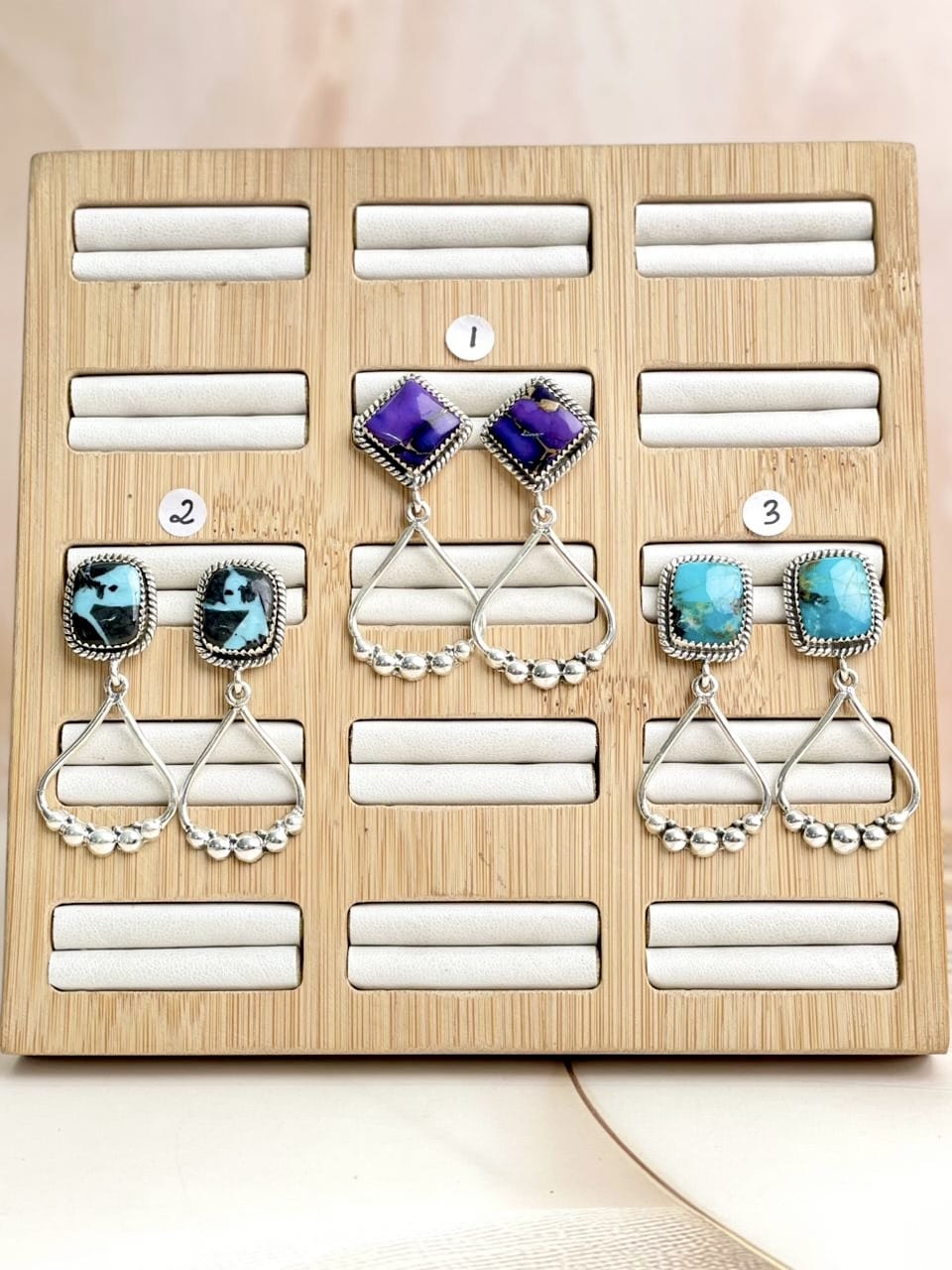 Multi Stone Pear Hoop Earrings sno 15-Earrings-Krush Kandy, Women's Online Fashion Boutique Located in Phoenix, Arizona (Scottsdale Area)
