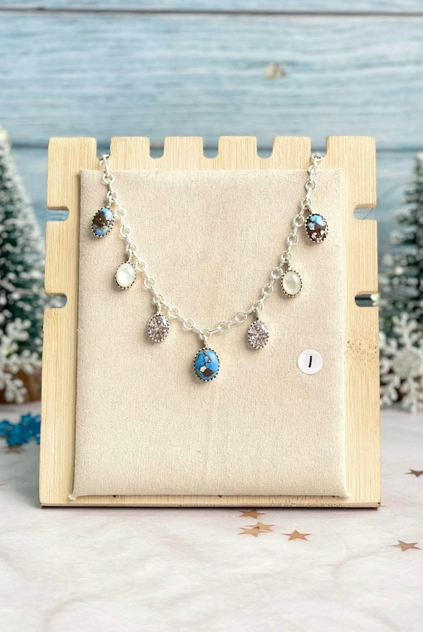 Winter Frost Golden Hills Stone Drops Necklace-Necklaces-Krush Kandy, Women's Online Fashion Boutique Located in Phoenix, Arizona (Scottsdale Area)