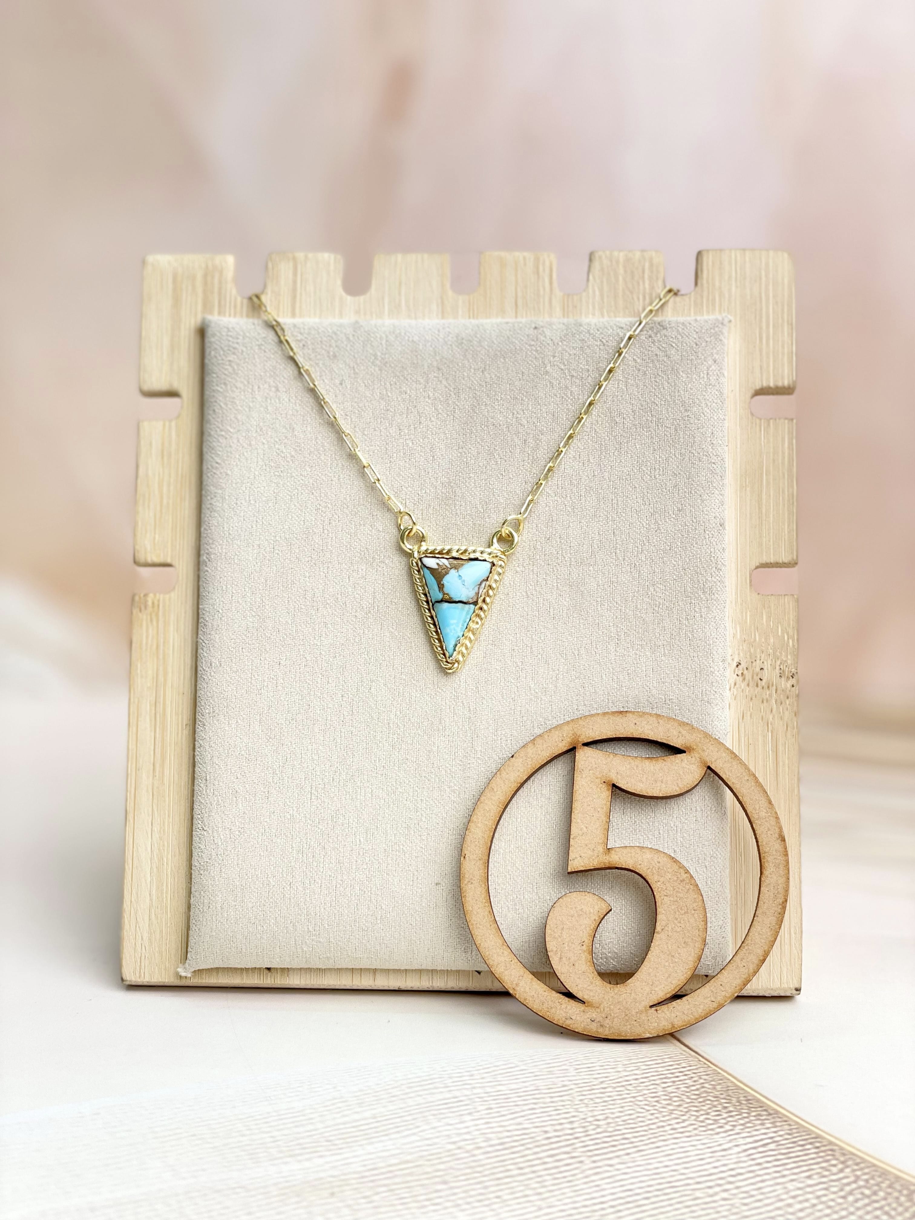 Krushed Gold & Stone Slab Geometric Necklace-Necklaces-Krush Kandy, Women's Online Fashion Boutique Located in Phoenix, Arizona (Scottsdale Area)