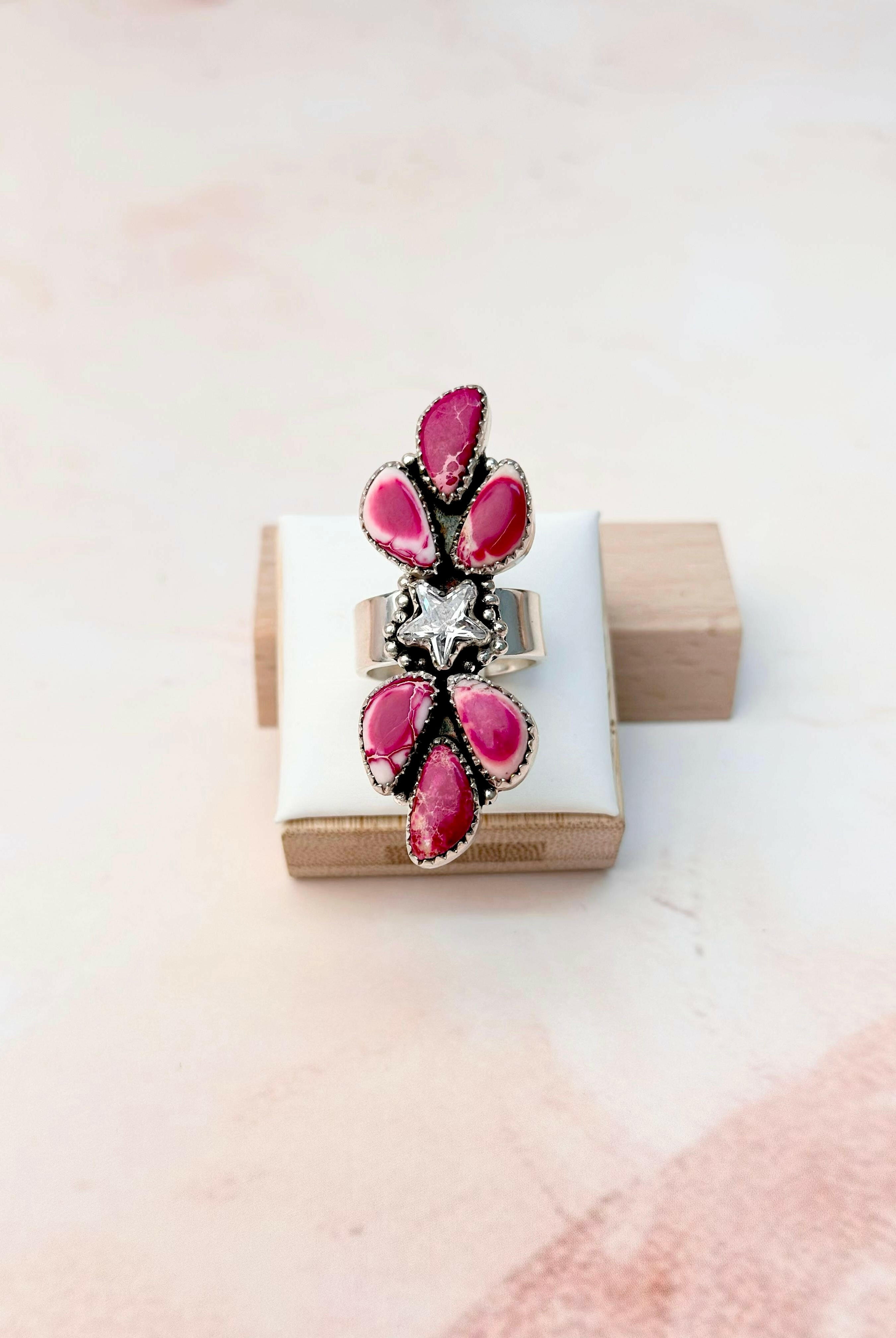 Desert Jasper Petal & Star Crawler Ring-Rings-Krush Kandy, Women's Online Fashion Boutique Located in Phoenix, Arizona (Scottsdale Area)