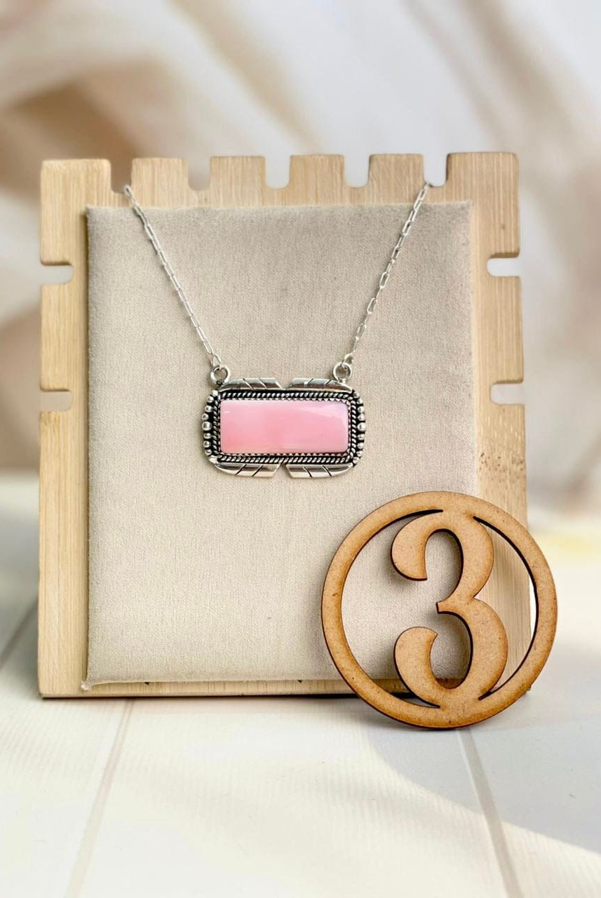 Pink Conch Bar Slabs Necklace-Necklaces-Krush Kandy, Women's Online Fashion Boutique Located in Phoenix, Arizona (Scottsdale Area)
