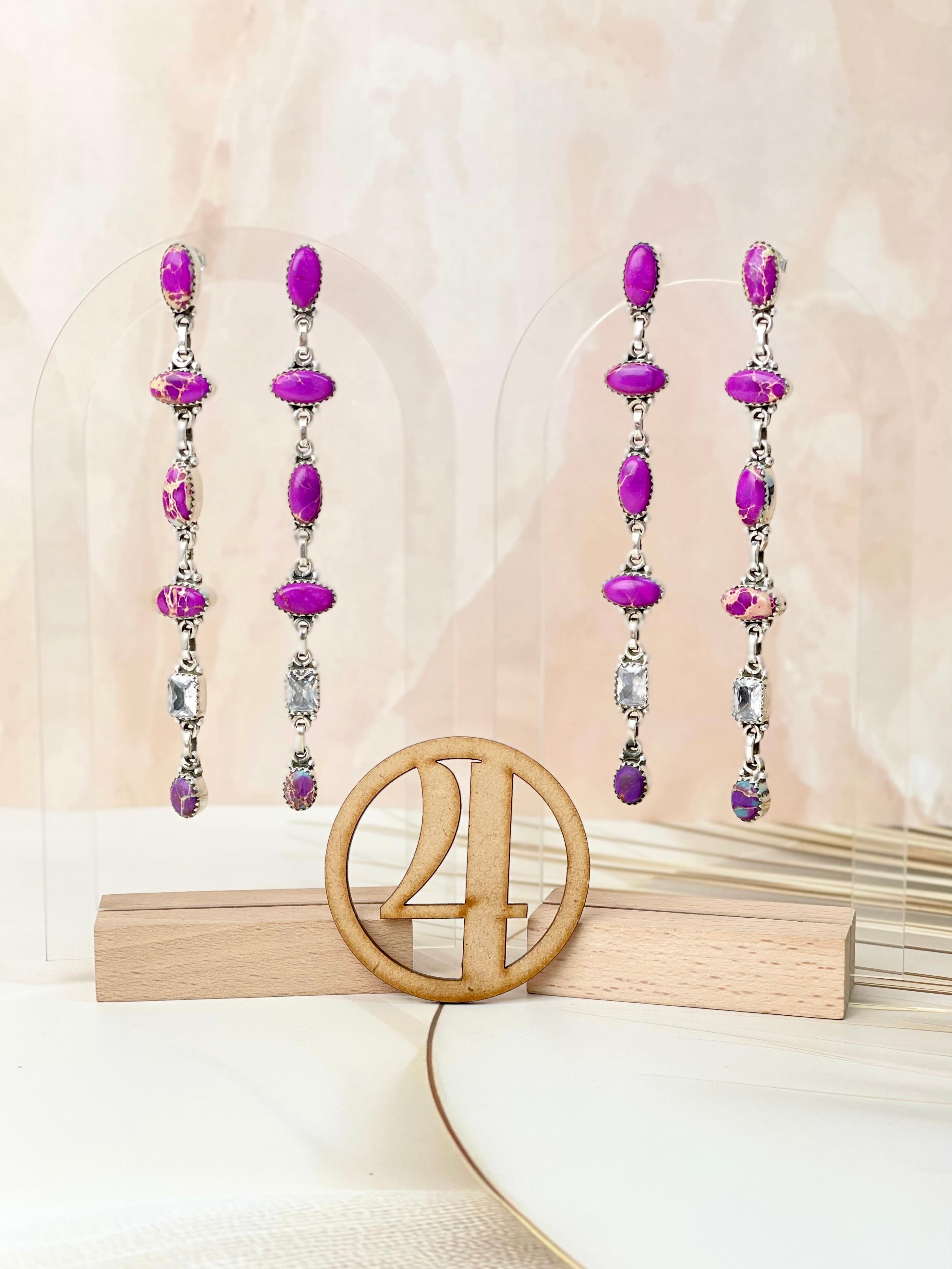 Desert Jasper Statement Dangle Earrings-Earrings-Krush Kandy, Women's Online Fashion Boutique Located in Phoenix, Arizona (Scottsdale Area)