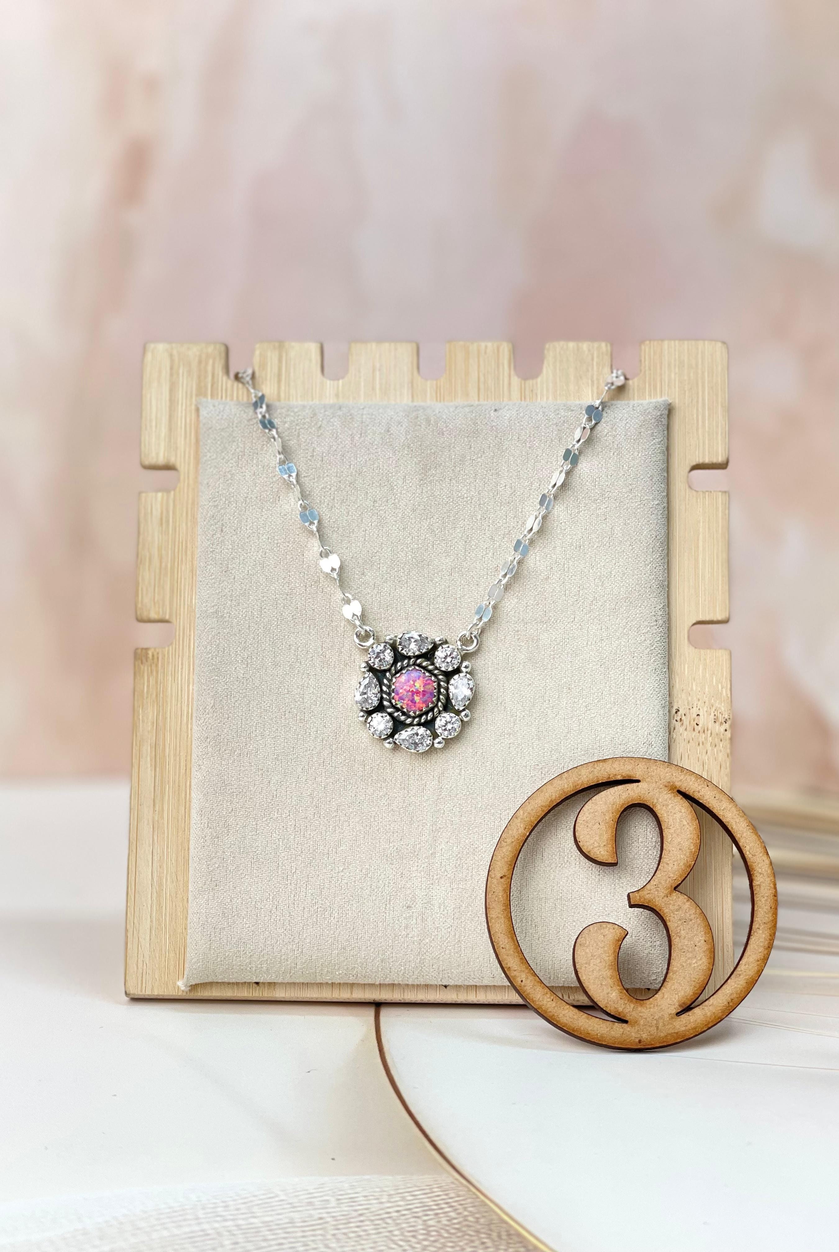 Crystals and Opal Necklace sno 44-Necklaces-Krush Kandy, Women's Online Fashion Boutique Located in Phoenix, Arizona (Scottsdale Area)