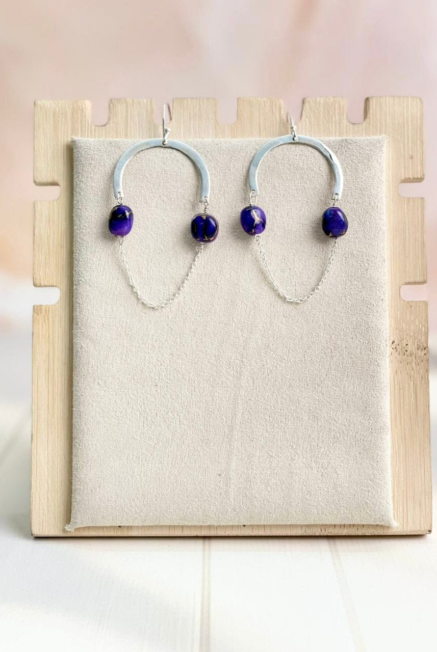 Dahlia Chain Hoop Earrings-Earrings-Krush Kandy, Women's Online Fashion Boutique Located in Phoenix, Arizona (Scottsdale Area)