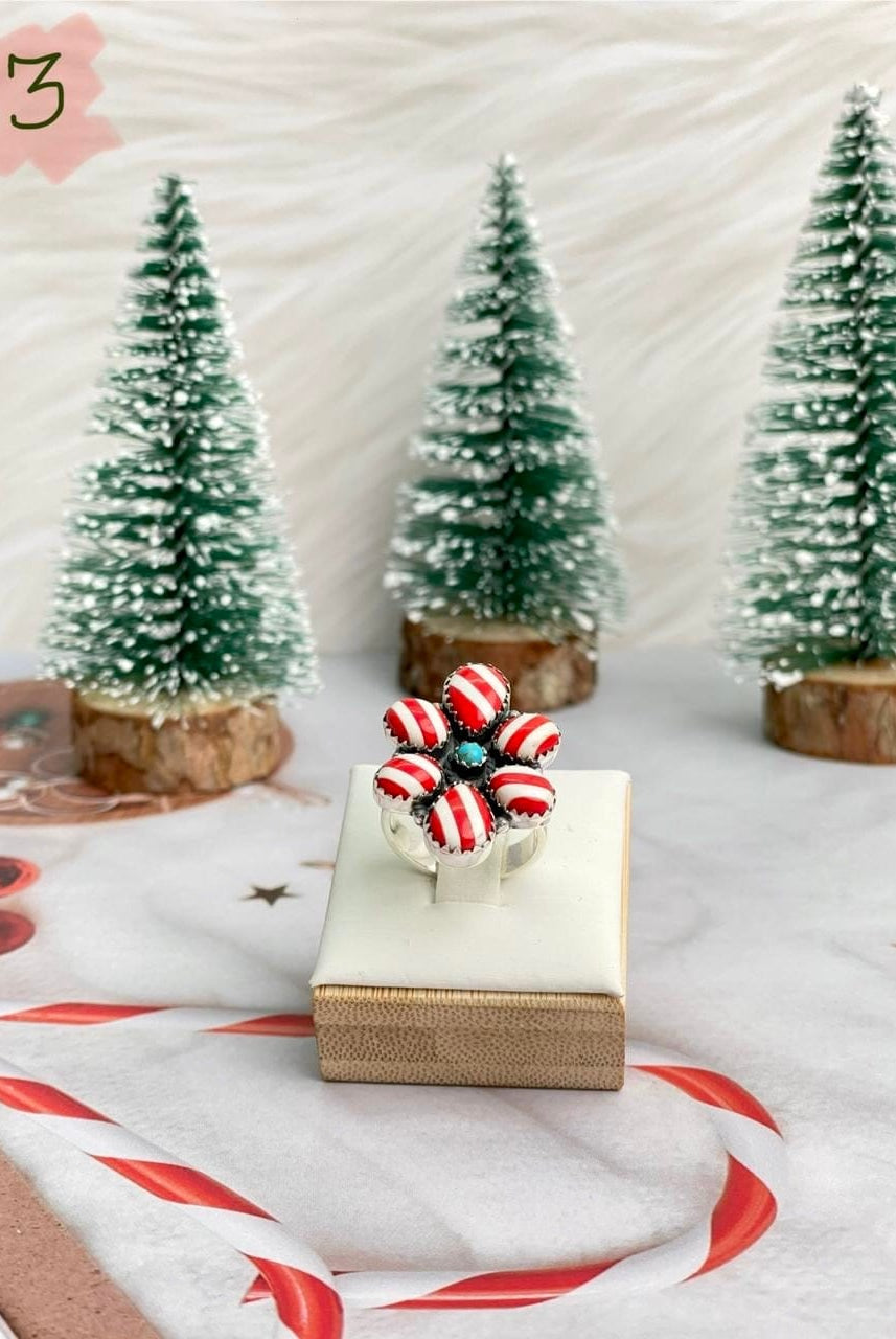 Holly Jolly Red & White Christmas Rings-Rings-Krush Kandy, Women's Online Fashion Boutique Located in Phoenix, Arizona (Scottsdale Area)