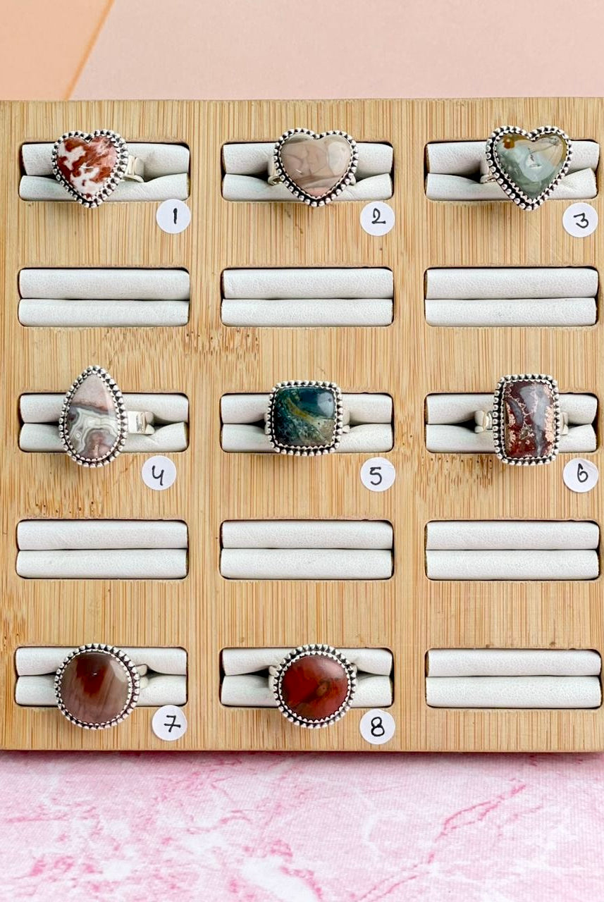 Mixed Stone Slab Rings-Rings-Krush Kandy, Women's Online Fashion Boutique Located in Phoenix, Arizona (Scottsdale Area)