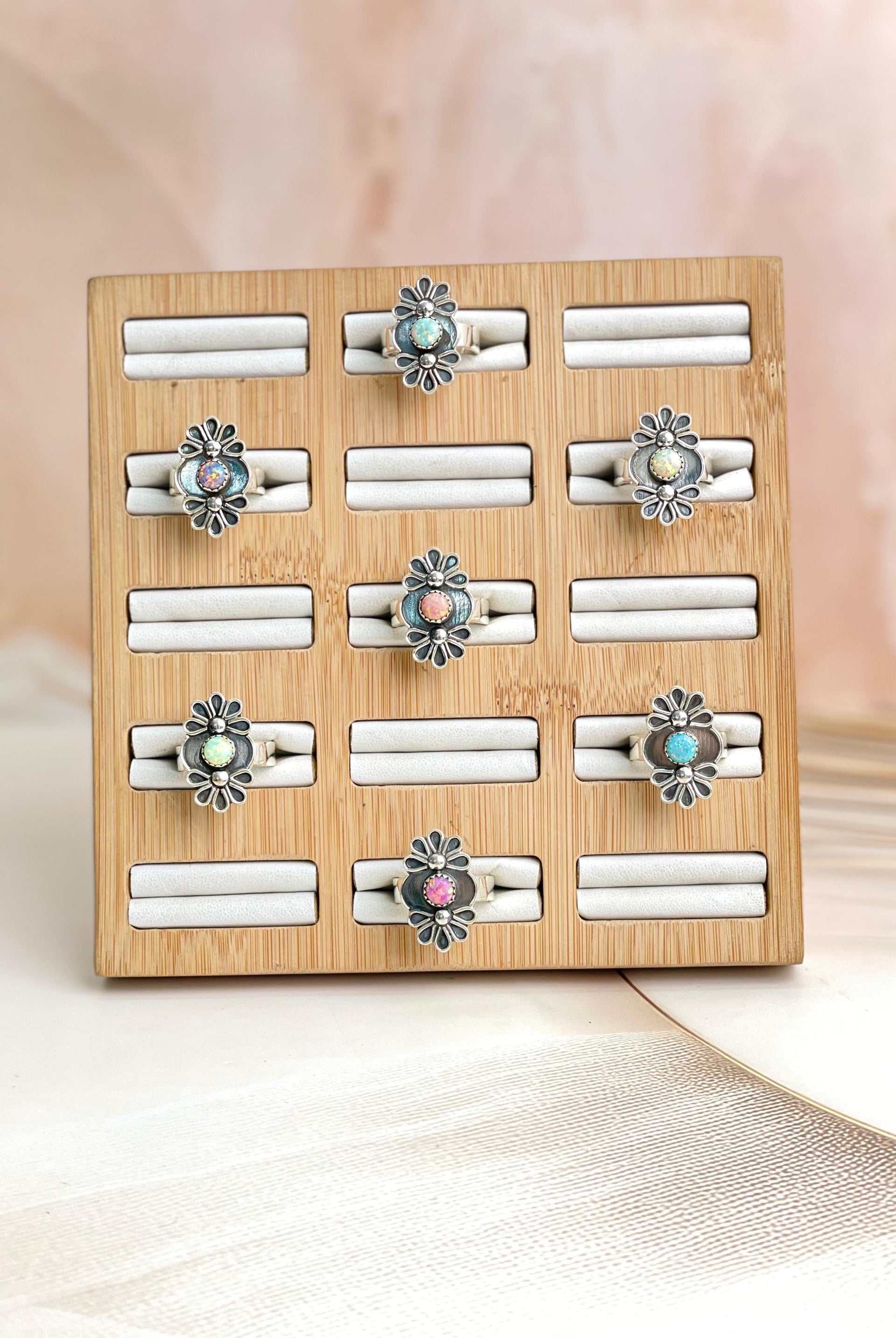 Double Daisy Multi Opal Ring-Rings-Krush Kandy, Women's Online Fashion Boutique Located in Phoenix, Arizona (Scottsdale Area)