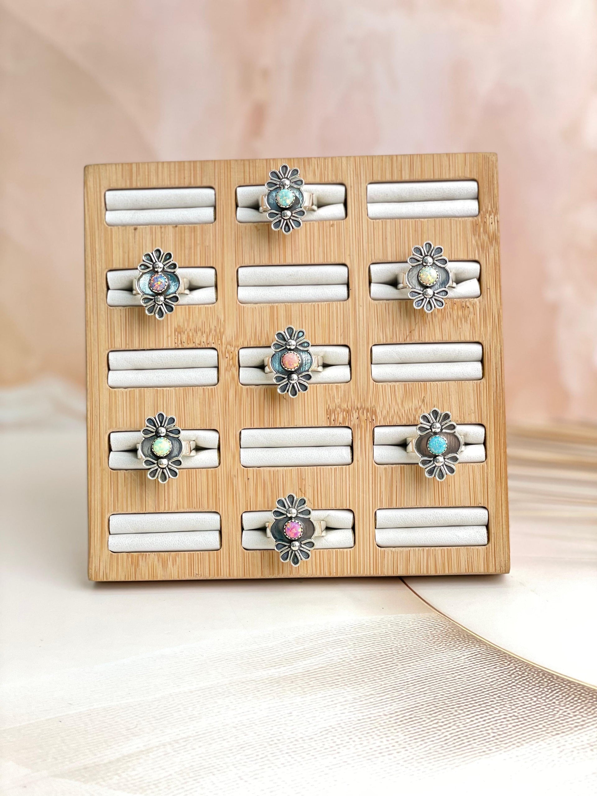 Double Daisy Multi Opal Ring-Rings-Krush Kandy, Women's Online Fashion Boutique Located in Phoenix, Arizona (Scottsdale Area)