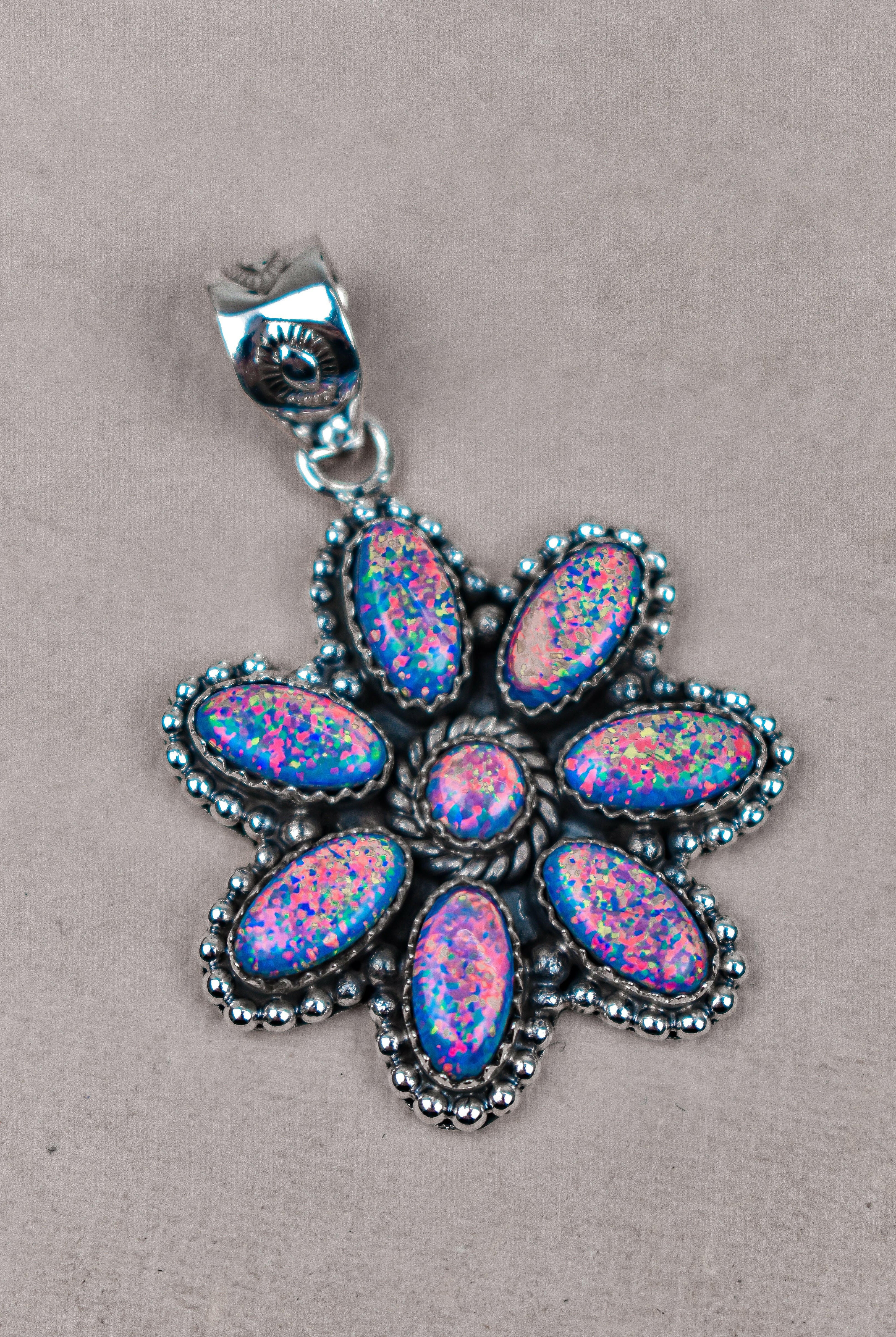 Silver Blossom Gem Pendant-Pendant Necklaces-Krush Kandy, Women's Online Fashion Boutique Located in Phoenix, Arizona (Scottsdale Area)