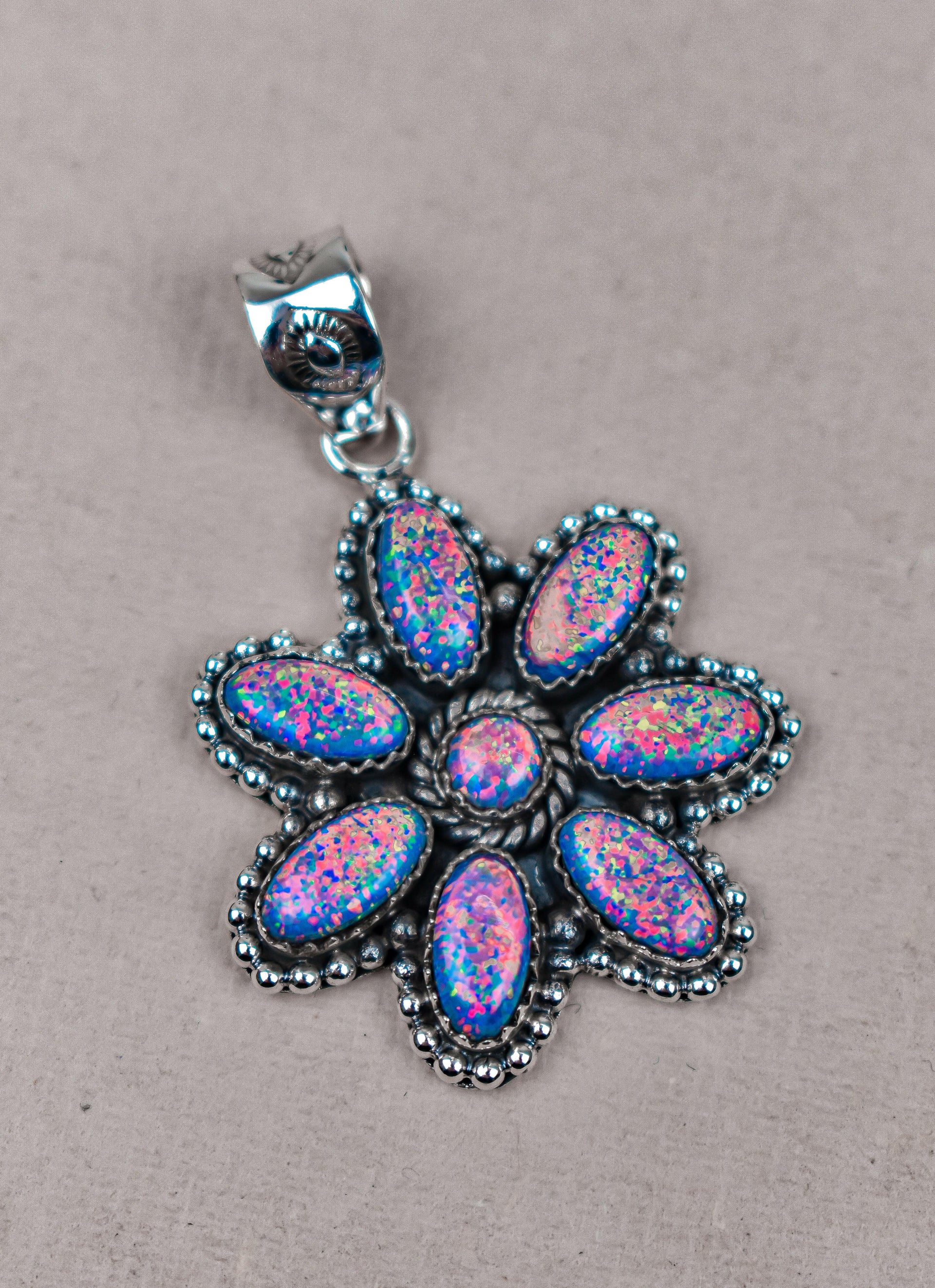 Silver Blossom Gem Pendant-Pendant Necklaces-Krush Kandy, Women's Online Fashion Boutique Located in Phoenix, Arizona (Scottsdale Area)