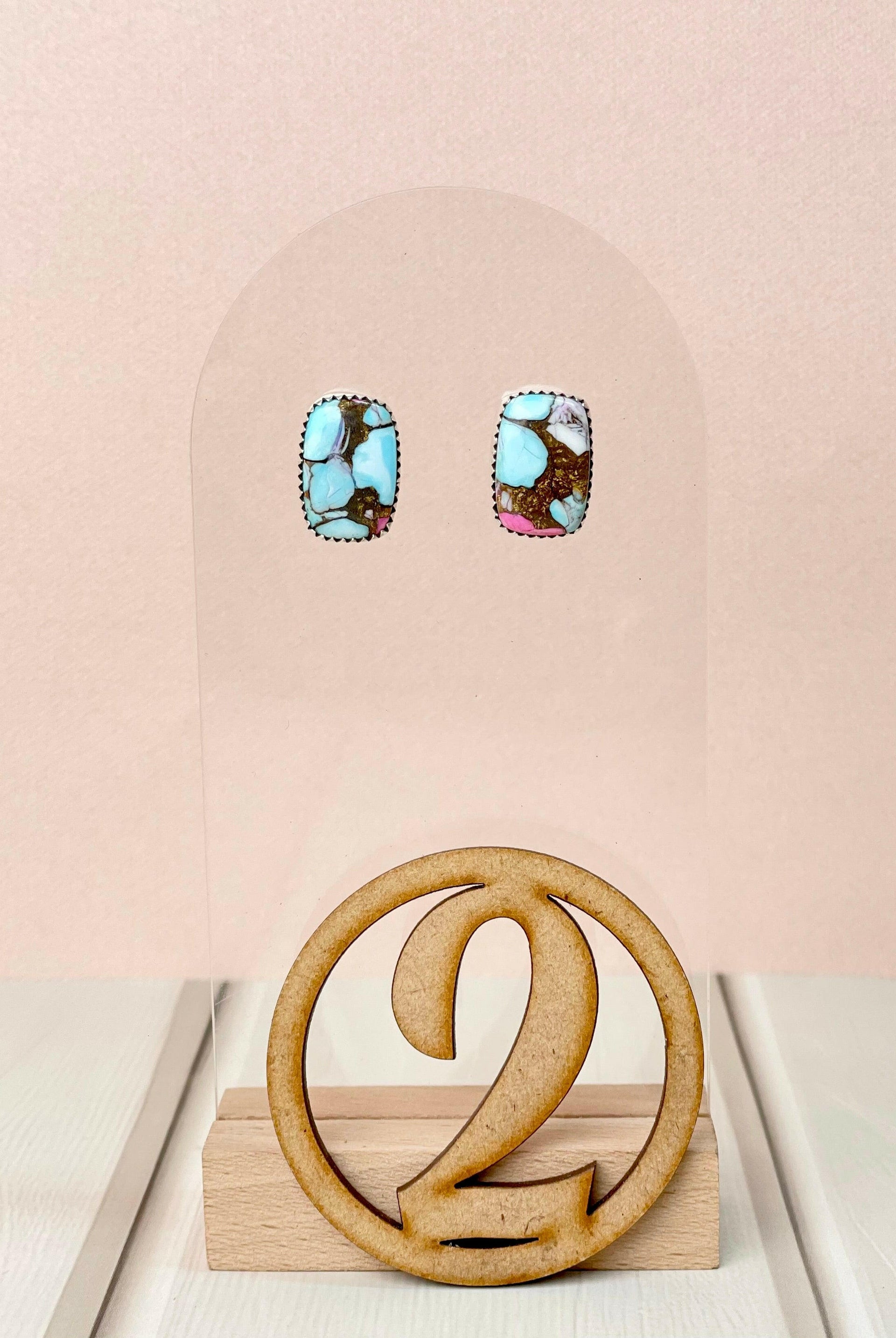 Cotton Candy Slab Studs Bno. 29-Earrings-Krush Kandy, Women's Online Fashion Boutique Located in Phoenix, Arizona (Scottsdale Area)