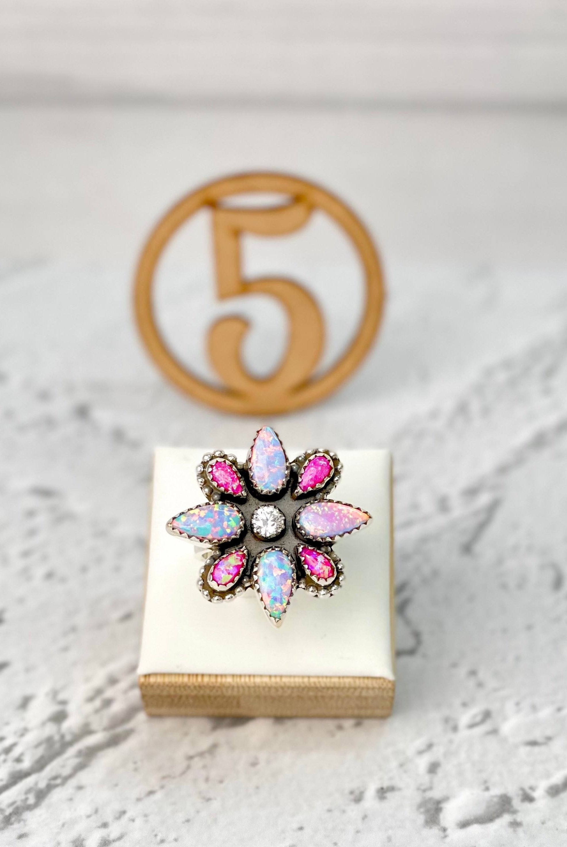 Desert Rose Daisy Glow Ring-Rings-Krush Kandy, Women's Online Fashion Boutique Located in Phoenix, Arizona (Scottsdale Area)