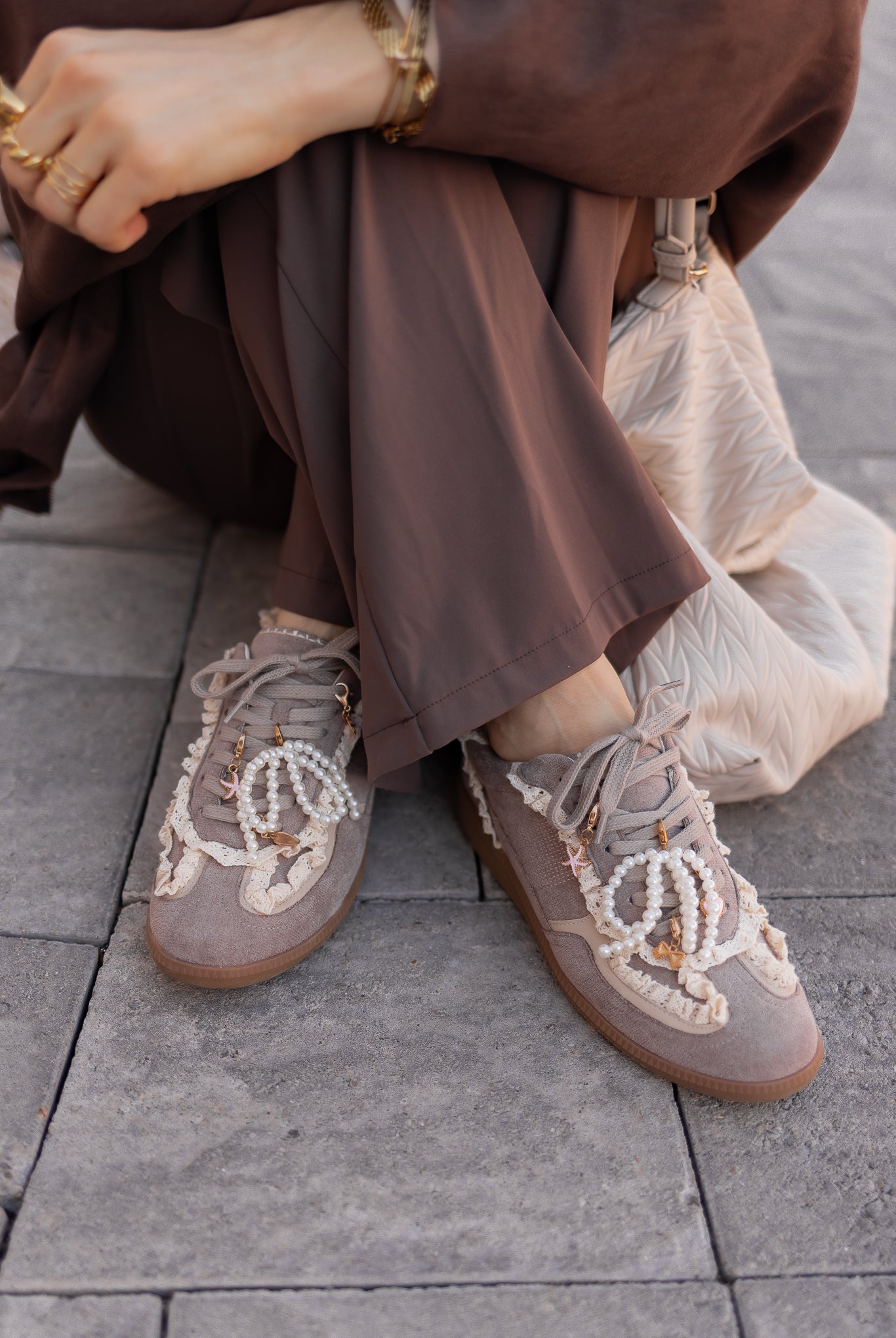 The April - Lace-trimmed Retro Sneaker-Shoes-Krush Kandy, Women's Online Fashion Boutique Located in Phoenix, Arizona (Scottsdale Area)