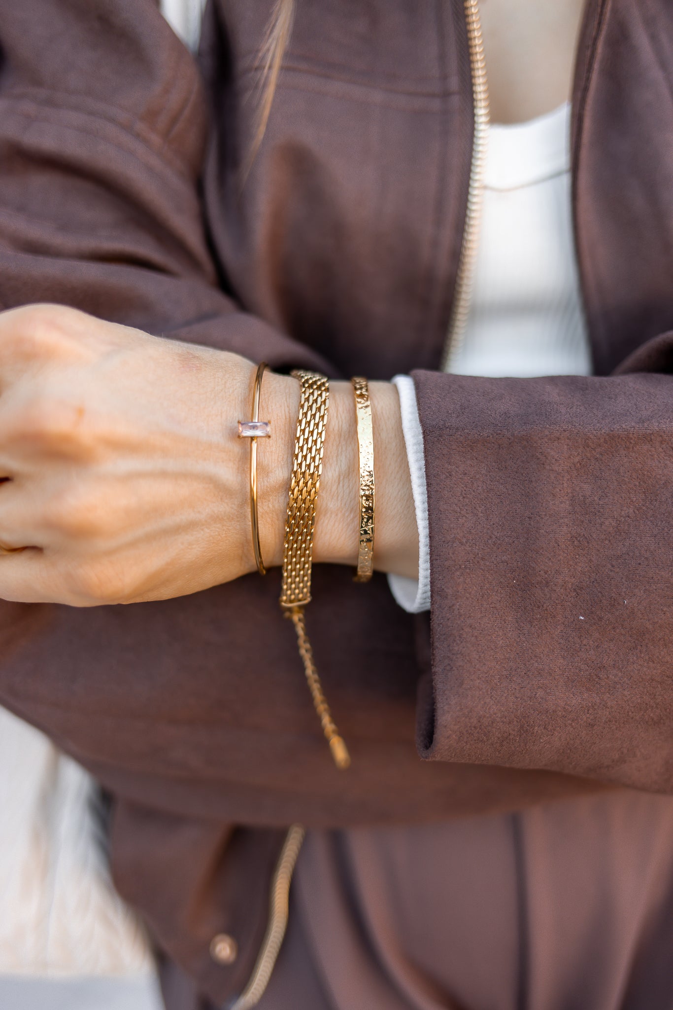 Stainless Steel Geometric Trend Link Bracelet-Jewelry-Krush Kandy, Women's Online Fashion Boutique Located in Phoenix, Arizona (Scottsdale Area)