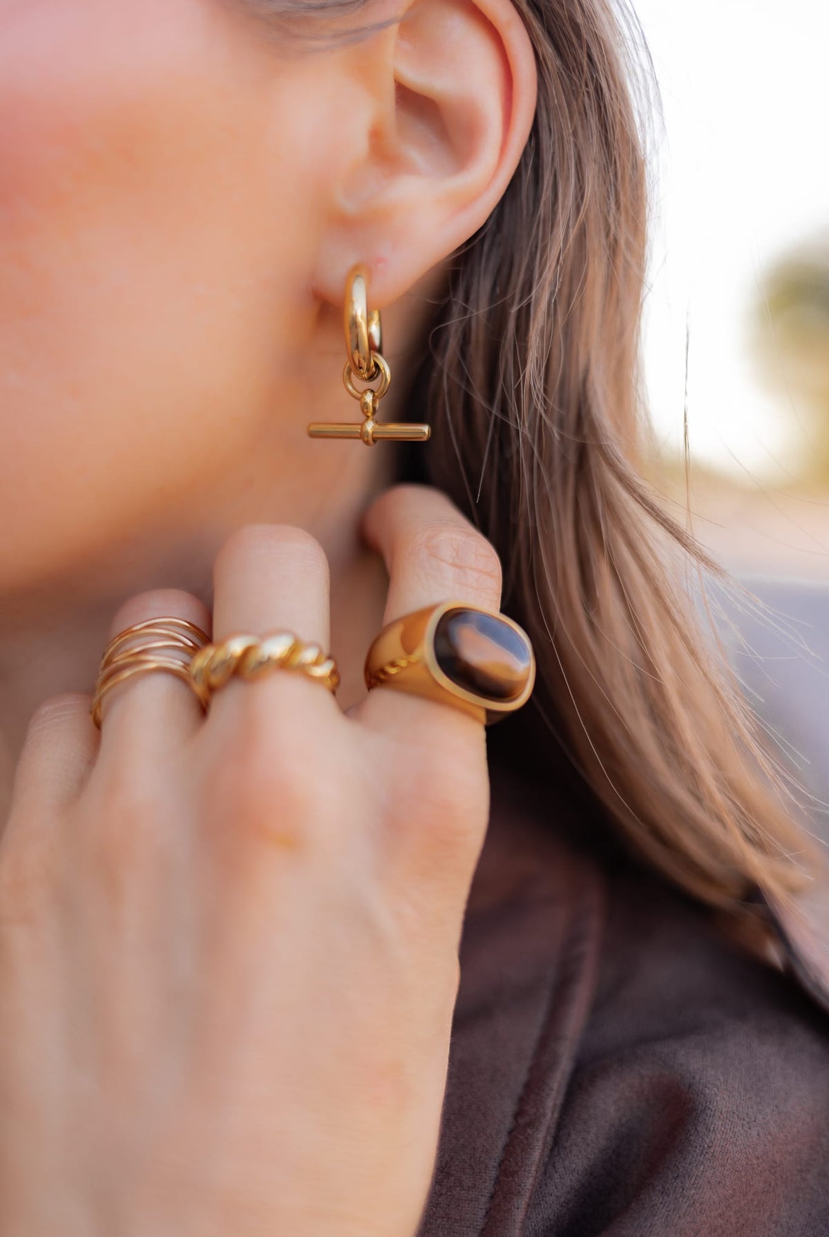 Vintage Tiger's Eye Slab Ring-Jewelry-Krush Kandy, Women's Online Fashion Boutique Located in Phoenix, Arizona (Scottsdale Area)