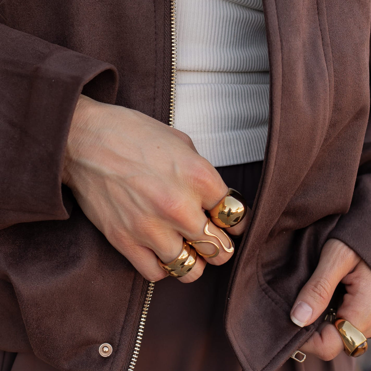 Stainless Steel Irregular Minimalist Band Ring-Jewelry-Krush Kandy, Women's Online Fashion Boutique Located in Phoenix, Arizona (Scottsdale Area)