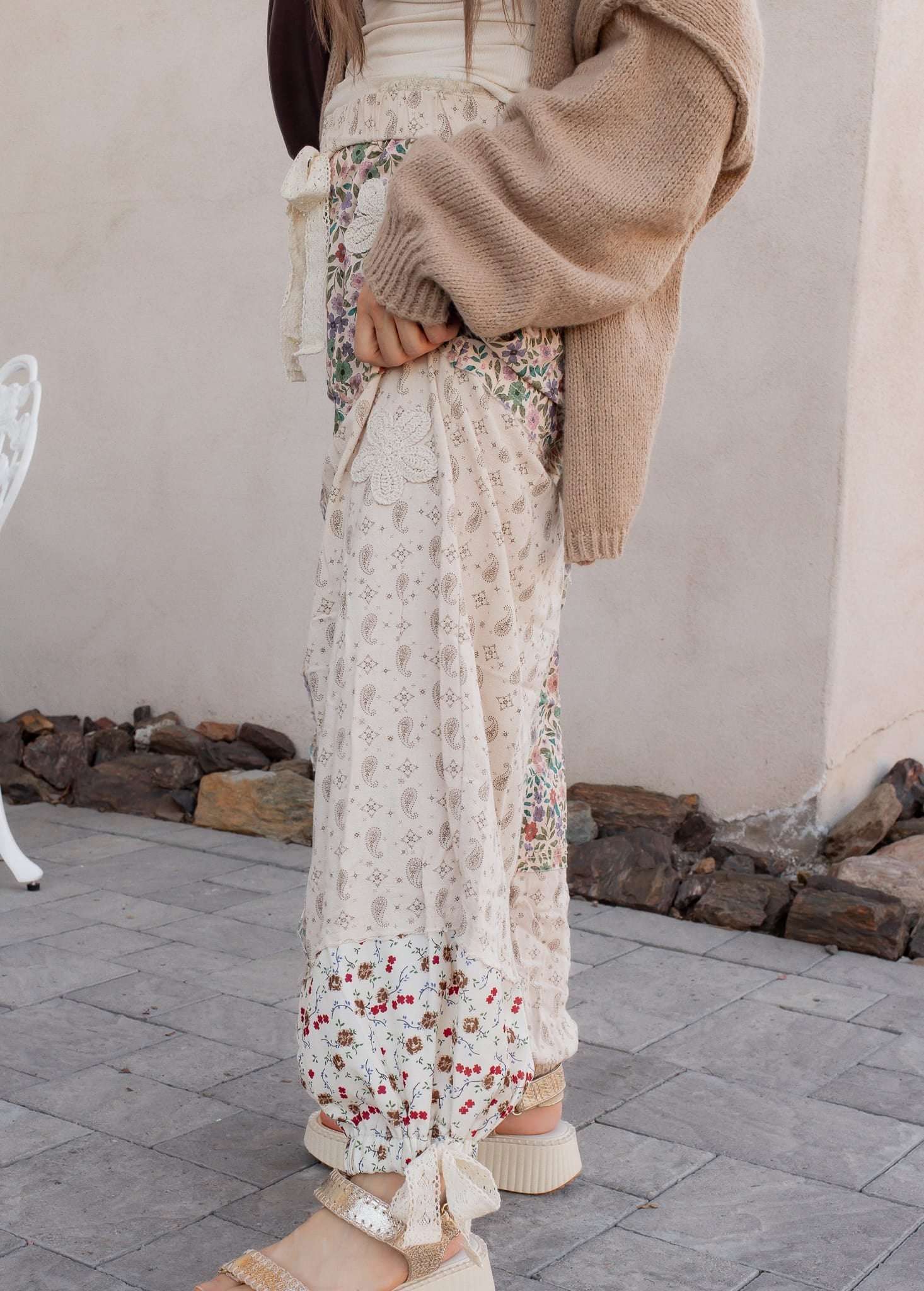 POL Boho Patchwork Crochet Wide-Leg Pants-Pants-Krush Kandy, Women's Online Fashion Boutique Located in Phoenix, Arizona (Scottsdale Area)