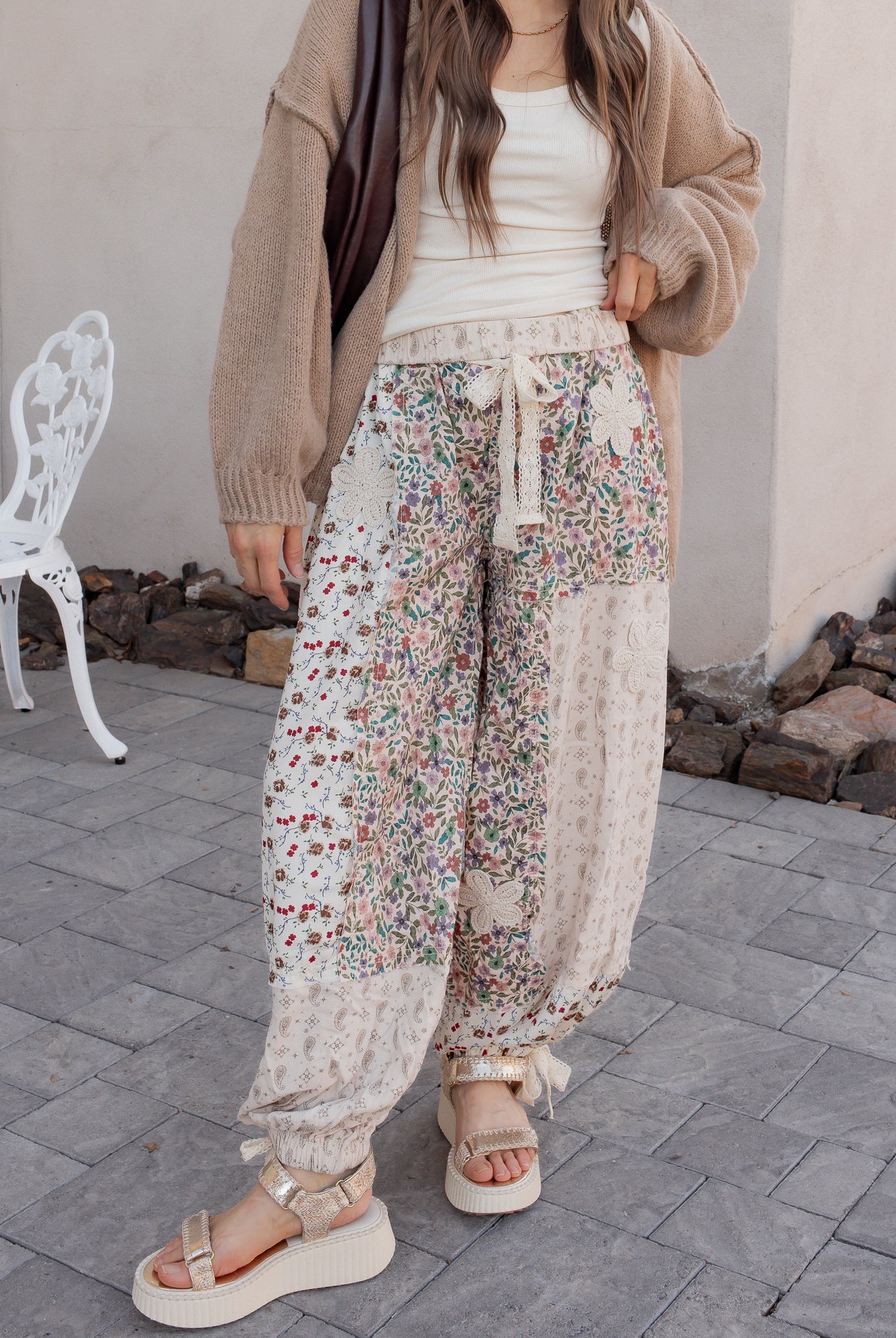 POL Boho Patchwork Crochet Wide-Leg Pants-Pants-Krush Kandy, Women's Online Fashion Boutique Located in Phoenix, Arizona (Scottsdale Area)