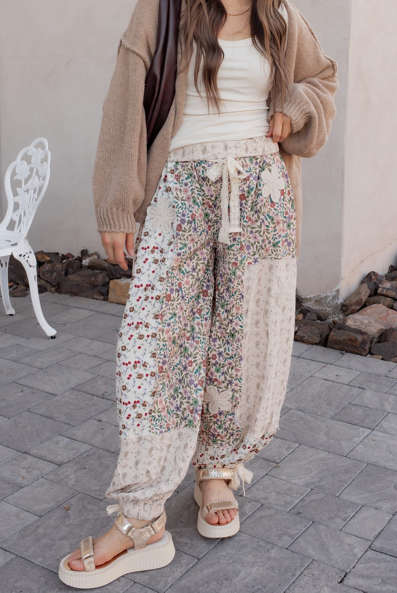 POL Boho Patchwork Crochet Wide-Leg Pants-Pants-Krush Kandy, Women's Online Fashion Boutique Located in Phoenix, Arizona (Scottsdale Area)