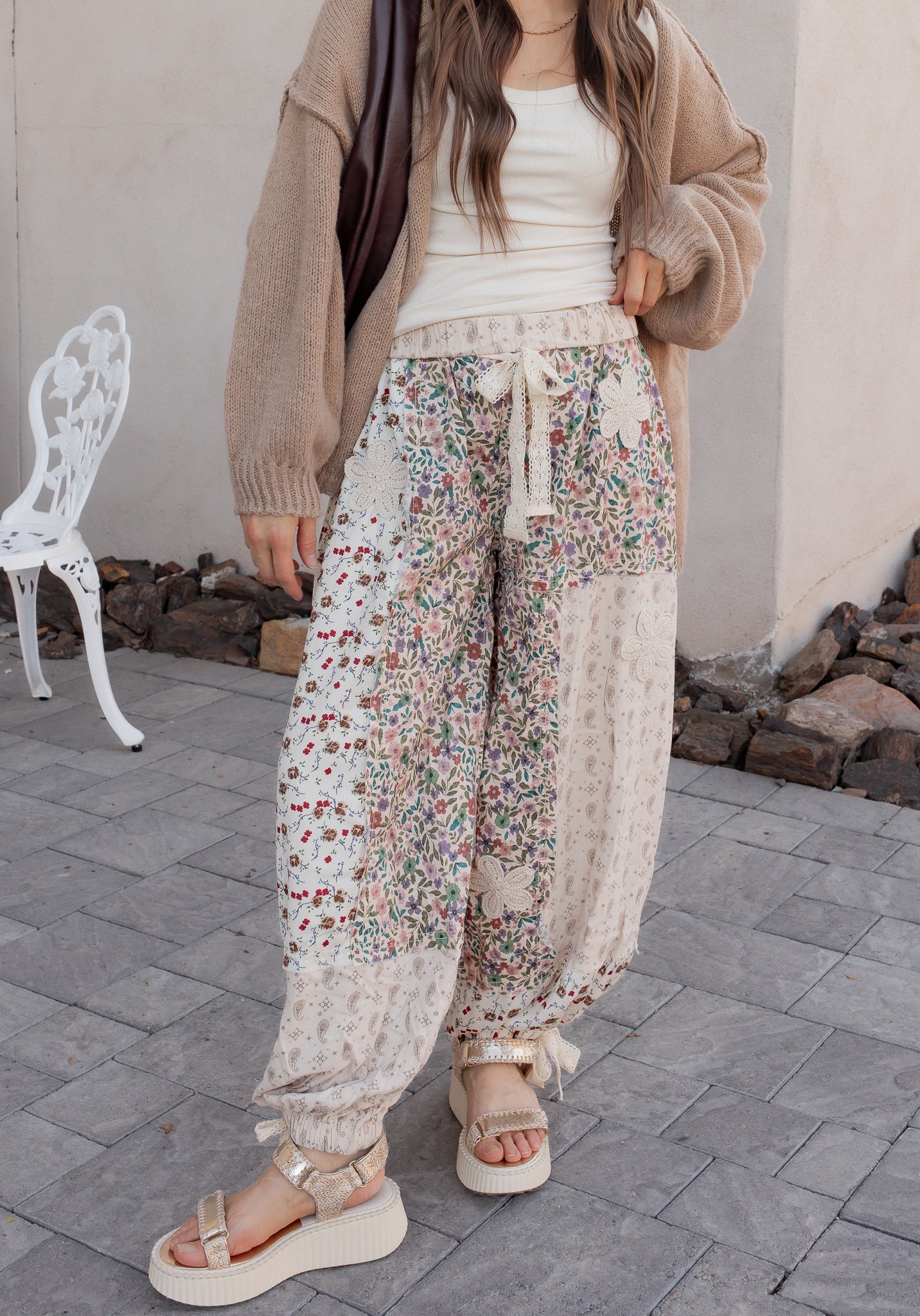 POL Boho Patchwork Crochet Wide-Leg Pants-Pants-Krush Kandy, Women's Online Fashion Boutique Located in Phoenix, Arizona (Scottsdale Area)