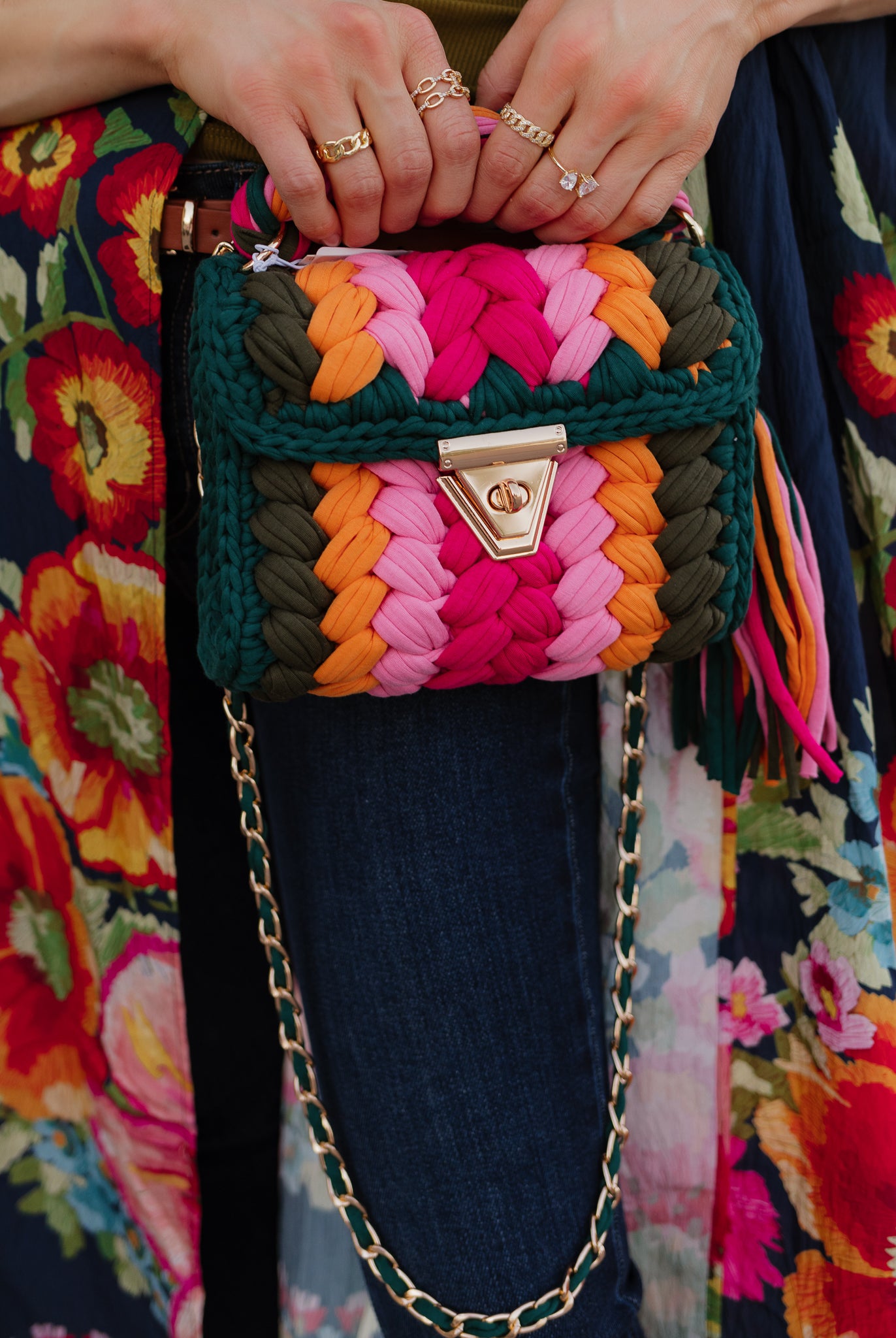 Bold Spring Handmade Crochet Purse-handbags-Krush Kandy, Women's Online Fashion Boutique Located in Phoenix, Arizona (Scottsdale Area)