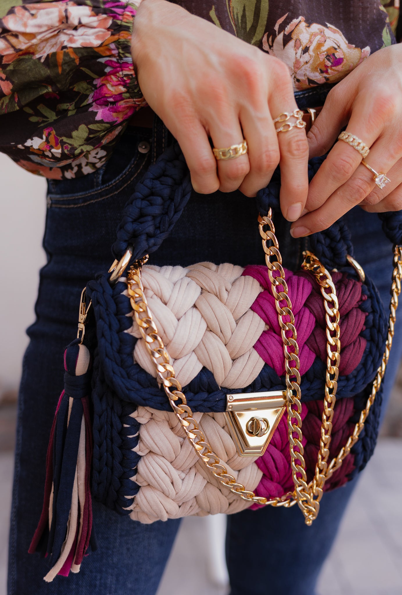 Violet Whispers Handmade Crochet Purse-handbags-Krush Kandy, Women's Online Fashion Boutique Located in Phoenix, Arizona (Scottsdale Area)