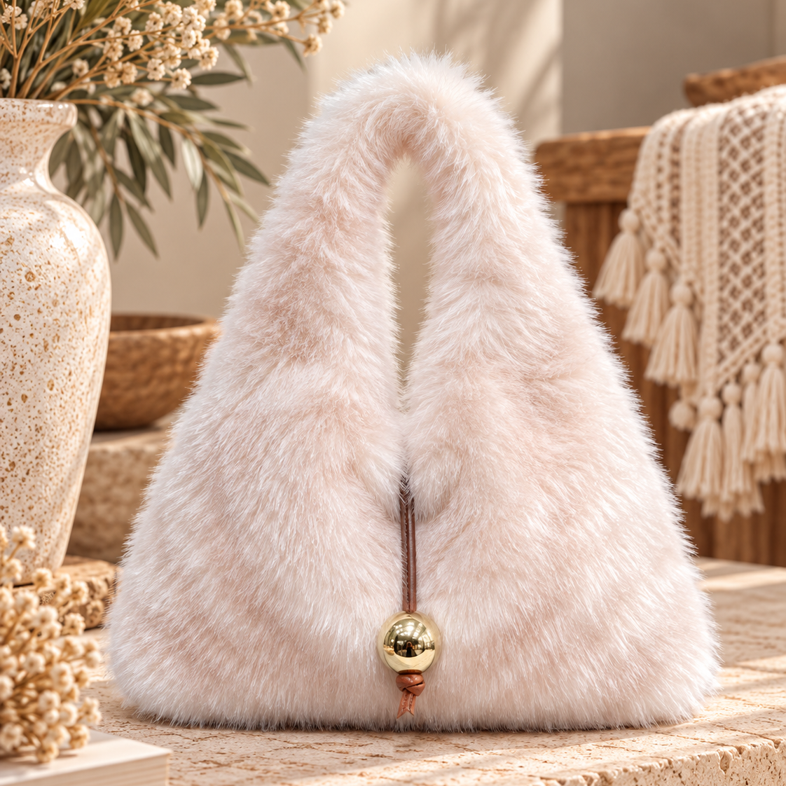 Fawn & Fable Plush Hobo Bag-Preorder