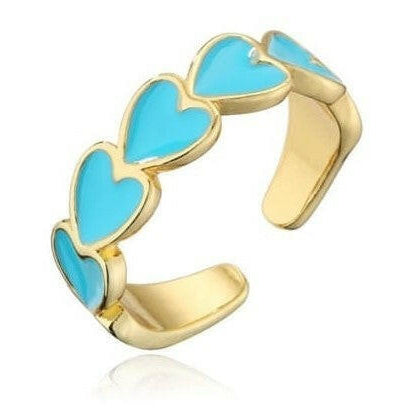 (4 COLORS!) Linked Forever Hearts Enamel Ring-Rings-Krush Kandy, Women's Online Fashion Boutique Located in Phoenix, Arizona (Scottsdale Area)