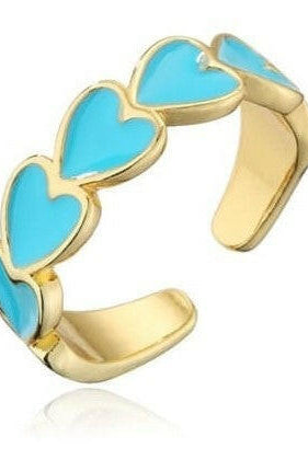 (4 COLORS!) Linked Forever Hearts Enamel Ring-Rings-Krush Kandy, Women's Online Fashion Boutique Located in Phoenix, Arizona (Scottsdale Area)