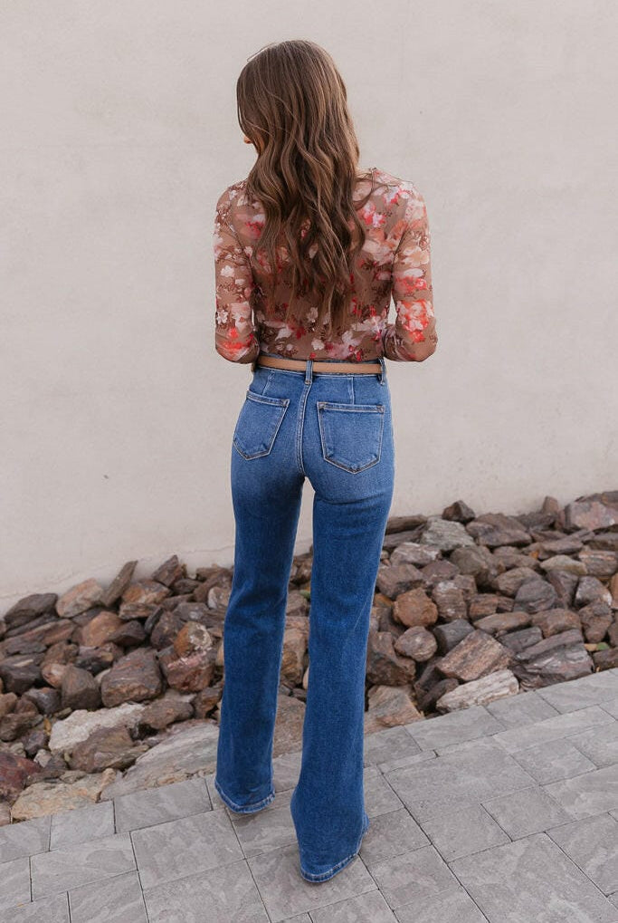 Dusk to Dawn Gradient Wide Leg Kancan Jeans-Jeans-Krush Kandy, Women's Online Fashion Boutique Located in Phoenix, Arizona (Scottsdale Area)