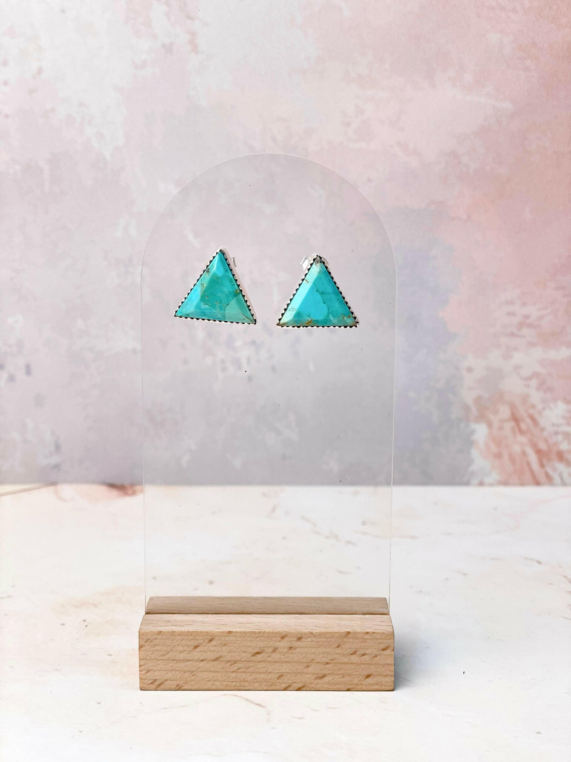 Tiffany's Triangle Single Stone Studs-Earrings-Krush Kandy, Women's Online Fashion Boutique Located in Phoenix, Arizona (Scottsdale Area)