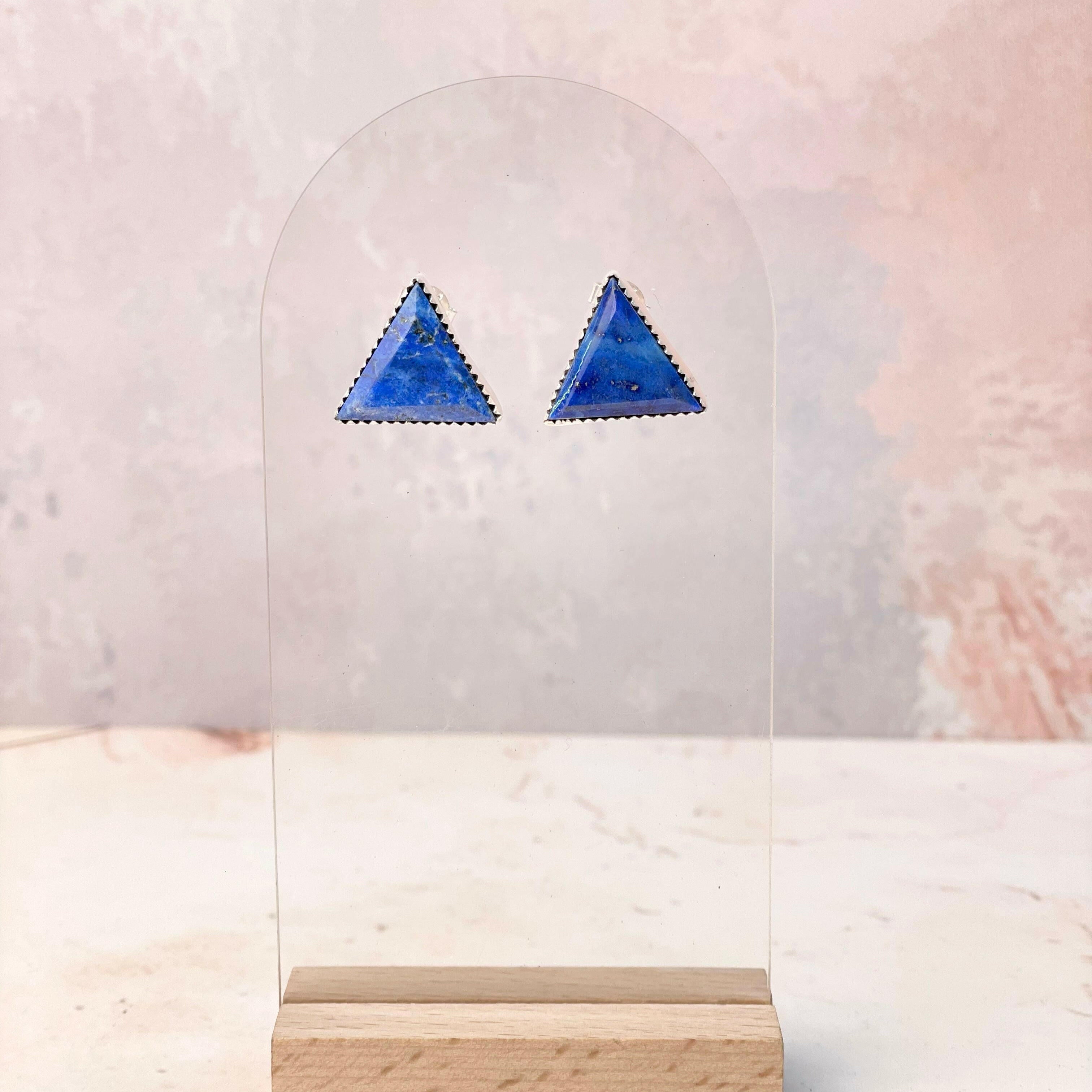 Tiffany's Triangle Single Stone Studs-Earrings-Krush Kandy, Women's Online Fashion Boutique Located in Phoenix, Arizona (Scottsdale Area)