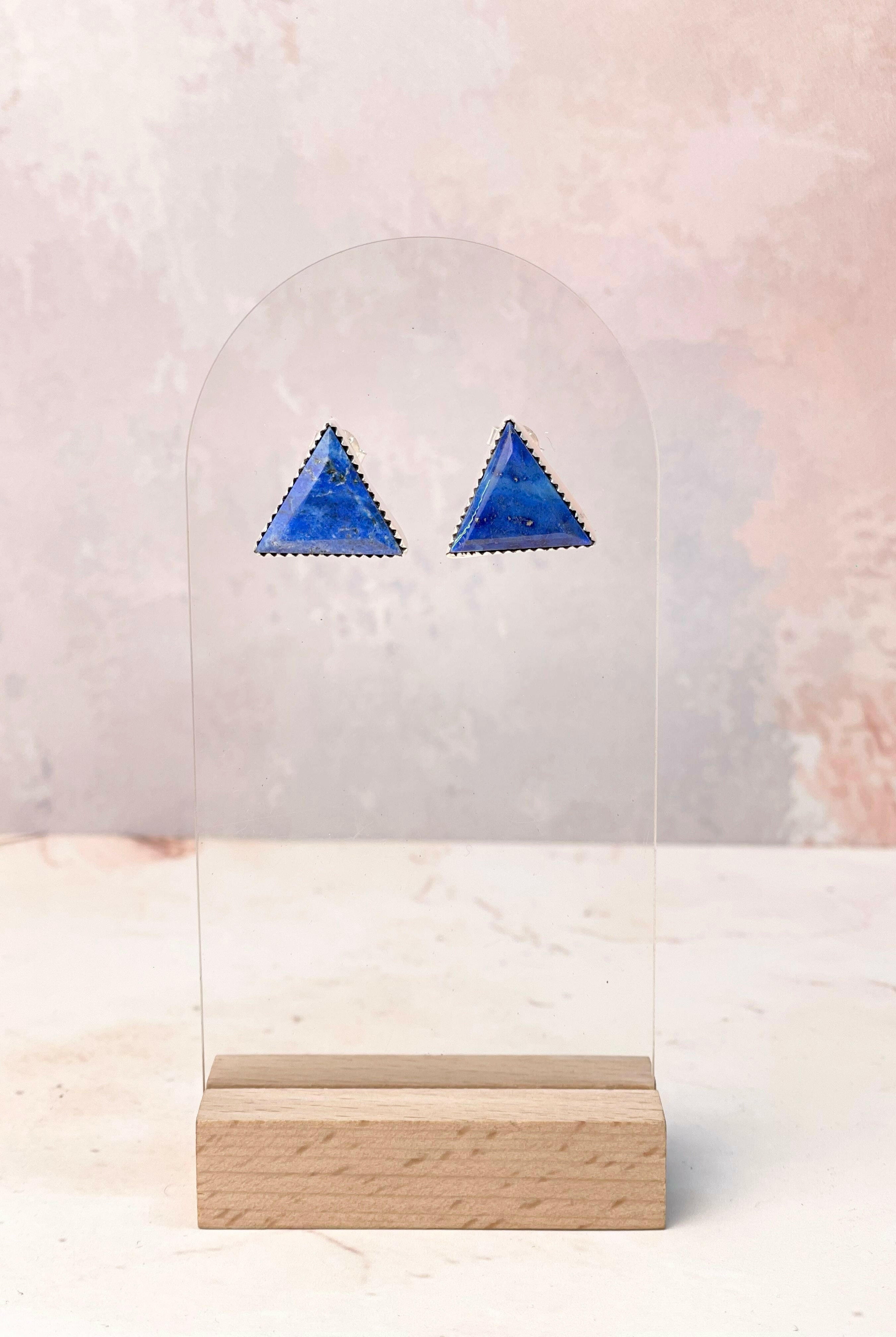 Tiffany's Triangle Single Stone Studs-Earrings-Krush Kandy, Women's Online Fashion Boutique Located in Phoenix, Arizona (Scottsdale Area)