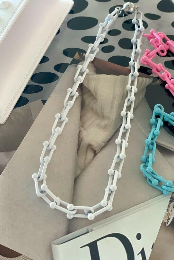 Keep It Basic Enamel Chain Magnetic Necklace-Necklaces-Krush Kandy, Women's Online Fashion Boutique Located in Phoenix, Arizona (Scottsdale Area)