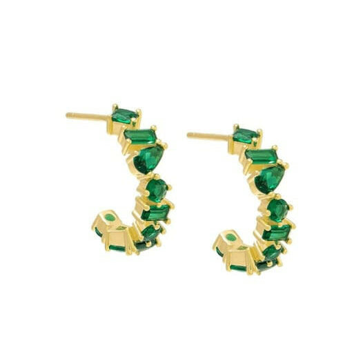 Sterling Silver Cubic Zirconia Geometric Dainty Stud Earrings-Earrings-Krush Kandy, Women's Online Fashion Boutique Located in Phoenix, Arizona (Scottsdale Area)