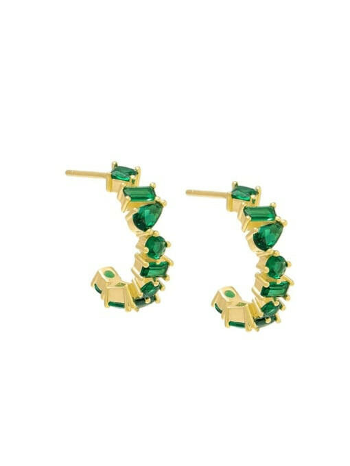 Sterling Silver Cubic Zirconia Geometric Dainty Stud Earrings-Earrings-Krush Kandy, Women's Online Fashion Boutique Located in Phoenix, Arizona (Scottsdale Area)