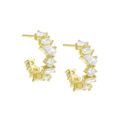 Sterling Silver Cubic Zirconia Geometric Dainty Stud Earrings-Earrings-Krush Kandy, Women's Online Fashion Boutique Located in Phoenix, Arizona (Scottsdale Area)