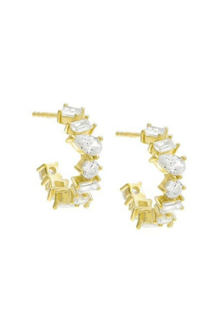 Sterling Silver Cubic Zirconia Geometric Dainty Stud Earrings-Earrings-Krush Kandy, Women's Online Fashion Boutique Located in Phoenix, Arizona (Scottsdale Area)