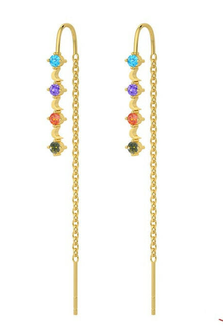Sterling Silver Cubic Zirconia Tassel Minimalist Threader Earring-Earrings-Krush Kandy, Women's Online Fashion Boutique Located in Phoenix, Arizona (Scottsdale Area)