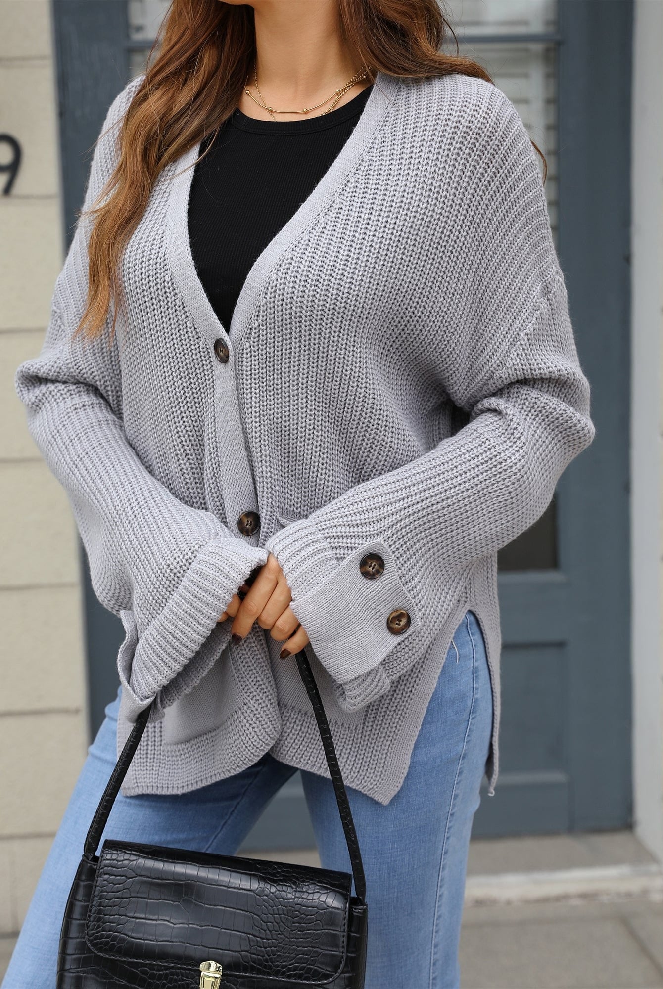 Everyday Basic Button Cardigan-Tops-Krush Kandy, Women's Online Fashion Boutique Located in Phoenix, Arizona (Scottsdale Area)