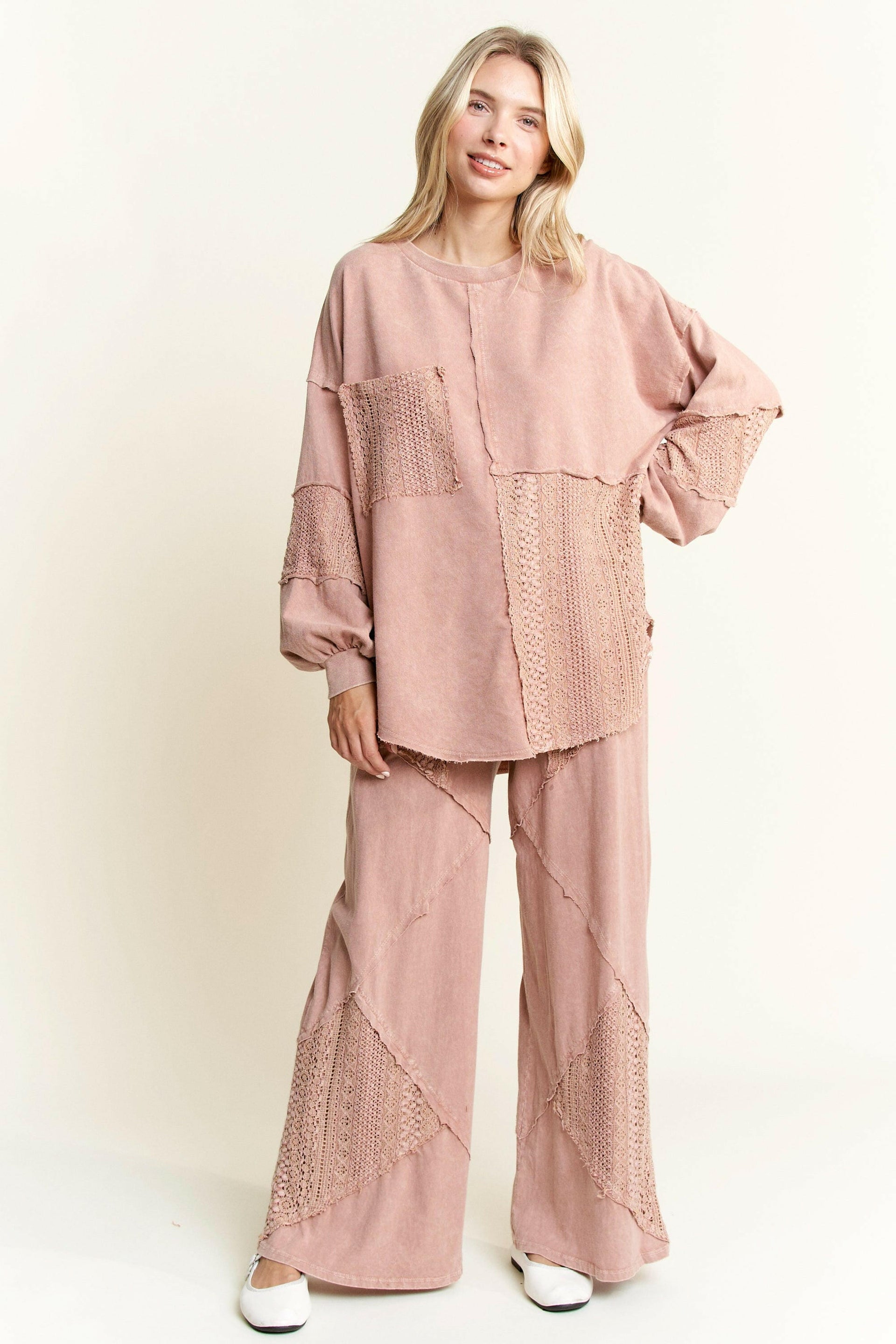 Palomino Sky Boho Lace Wide-Leg Pants-Bottoms-Krush Kandy, Women's Online Fashion Boutique Located in Phoenix, Arizona (Scottsdale Area)