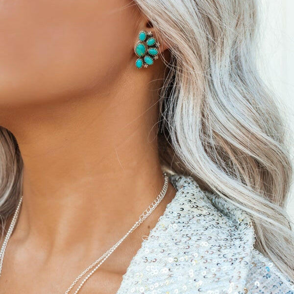 Cute Little Half Cluster Blossom Earrings-Stud Earrings-Krush Kandy, Women's Online Fashion Boutique Located in Phoenix, Arizona (Scottsdale Area)