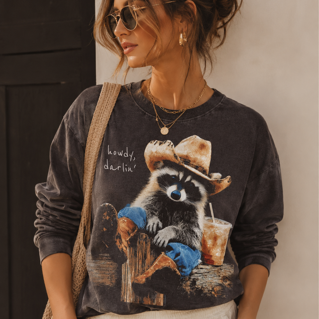 Howdy Darlin Raccoon Graphic Tee