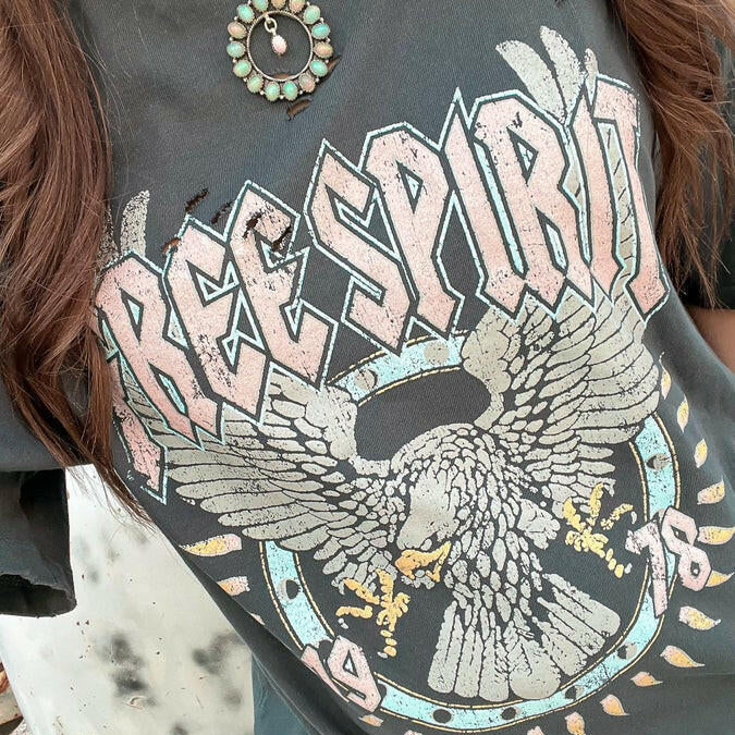 Pastel Free Spirit Graphic Tee-Graphic Tees-Krush Kandy, Women's Online Fashion Boutique Located in Phoenix, Arizona (Scottsdale Area)