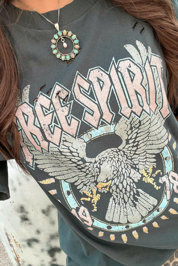 Pastel Free Spirit Graphic Tee-Graphic Tees-Krush Kandy, Women's Online Fashion Boutique Located in Phoenix, Arizona (Scottsdale Area)