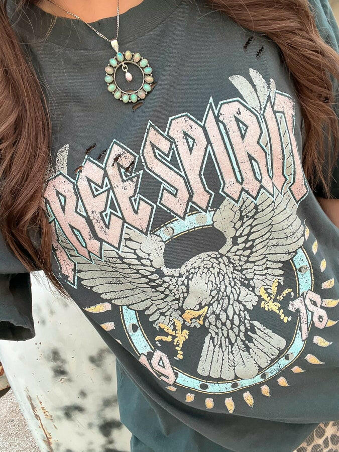 Pastel Free Spirit Graphic Tee-Graphic Tees-Krush Kandy, Women's Online Fashion Boutique Located in Phoenix, Arizona (Scottsdale Area)