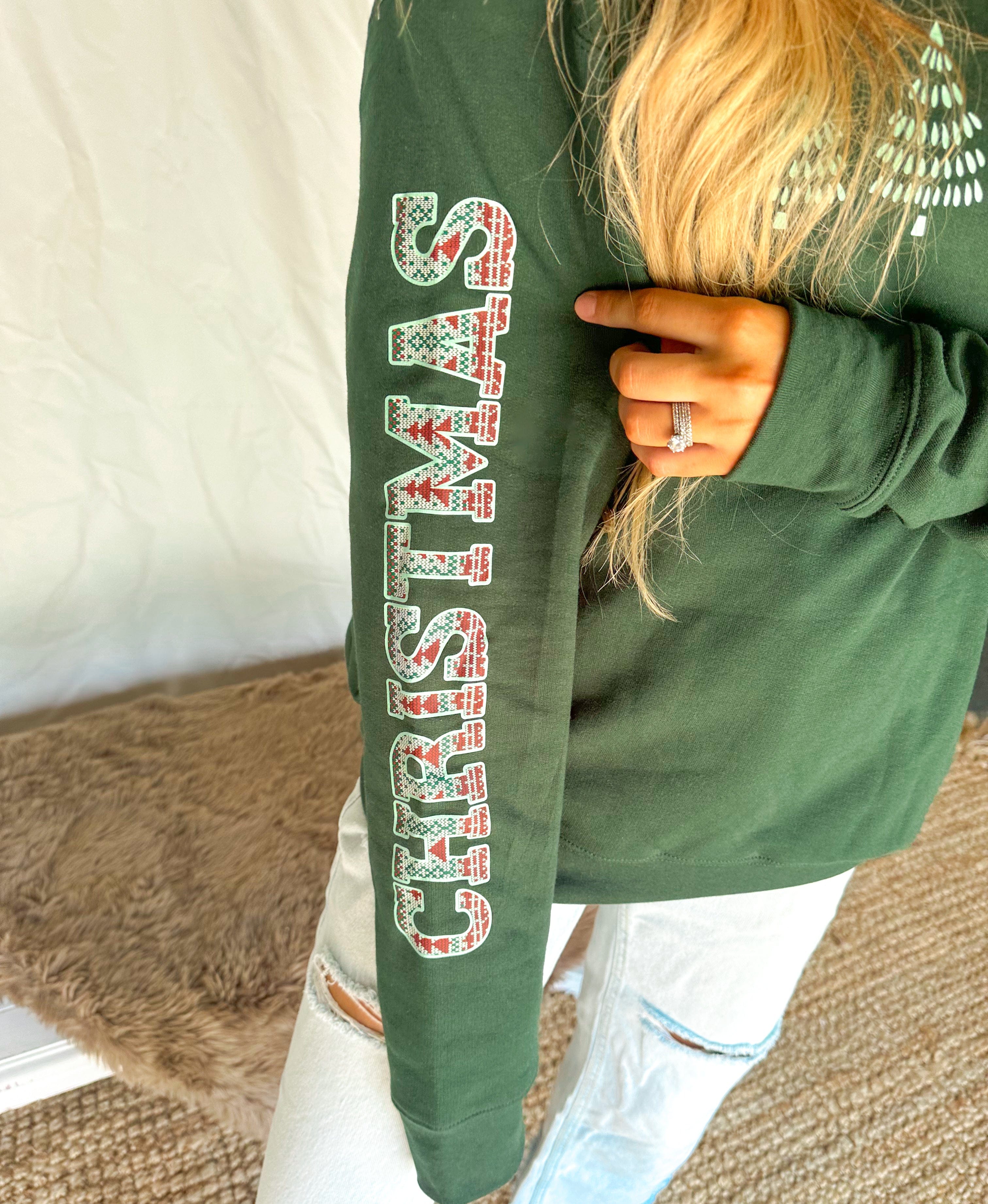 Merry Christmas Plaid Sweashirt-Krush Kandy, Women's Online Fashion Boutique Located in Phoenix, Arizona (Scottsdale Area)