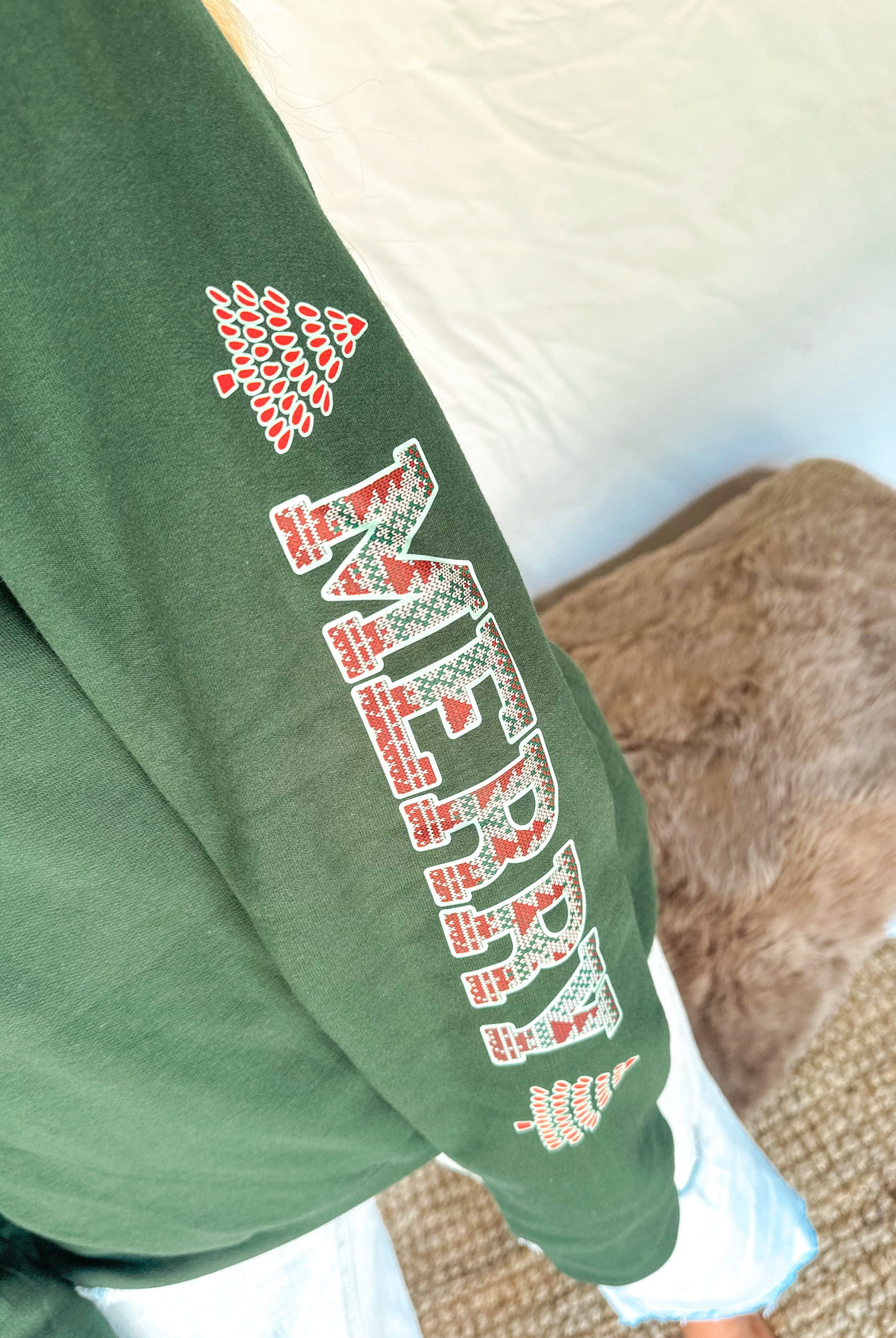 Merry Christmas Plaid Sweashirt-Krush Kandy, Women's Online Fashion Boutique Located in Phoenix, Arizona (Scottsdale Area)