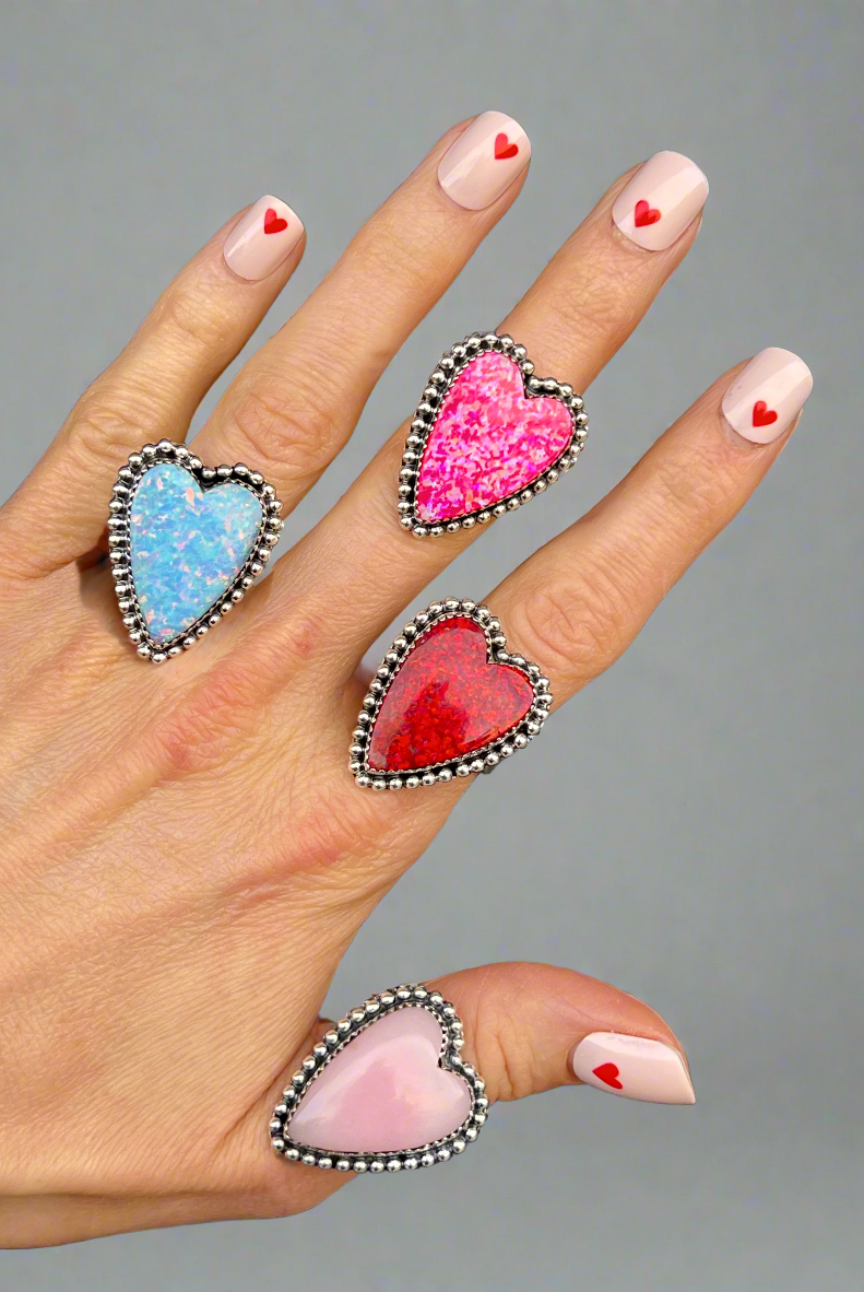 Long Heart Sterling Silver Ring MADE TO ORDER-Statement Rings-Krush Kandy, Women's Online Fashion Boutique Located in Phoenix, Arizona (Scottsdale Area)