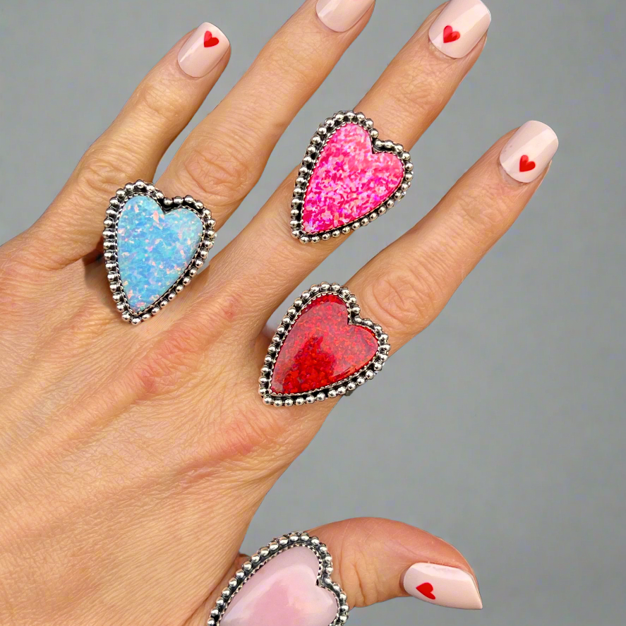 Long Heart Sterling Silver Ring MADE TO ORDER-Statement Rings-Krush Kandy, Women's Online Fashion Boutique Located in Phoenix, Arizona (Scottsdale Area)